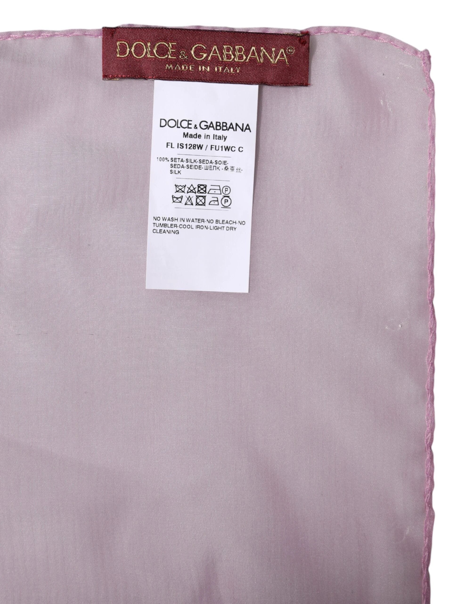 Dolce & Gabbana Pink Silk Rectangle Women Wrap Shawl Scarf by Dolce & Gabbana