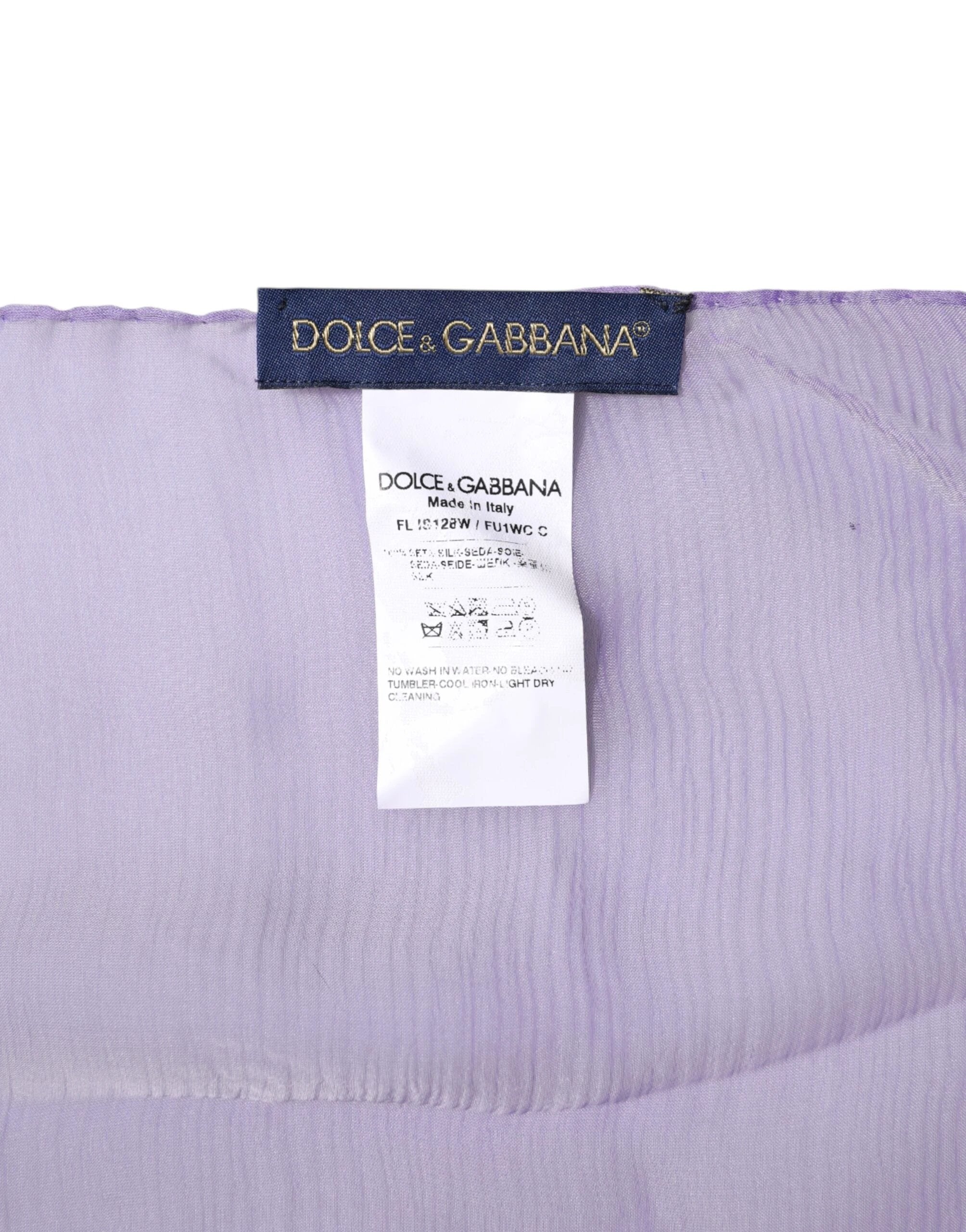 Dolce & Gabbana Purple Silk Rectangle Wrap Shawl Scarf by Dolce & Gabbana