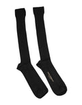 Dolce & Gabbana Black Viscose Logo Over The Calf Socks by Dolce & Gabbana