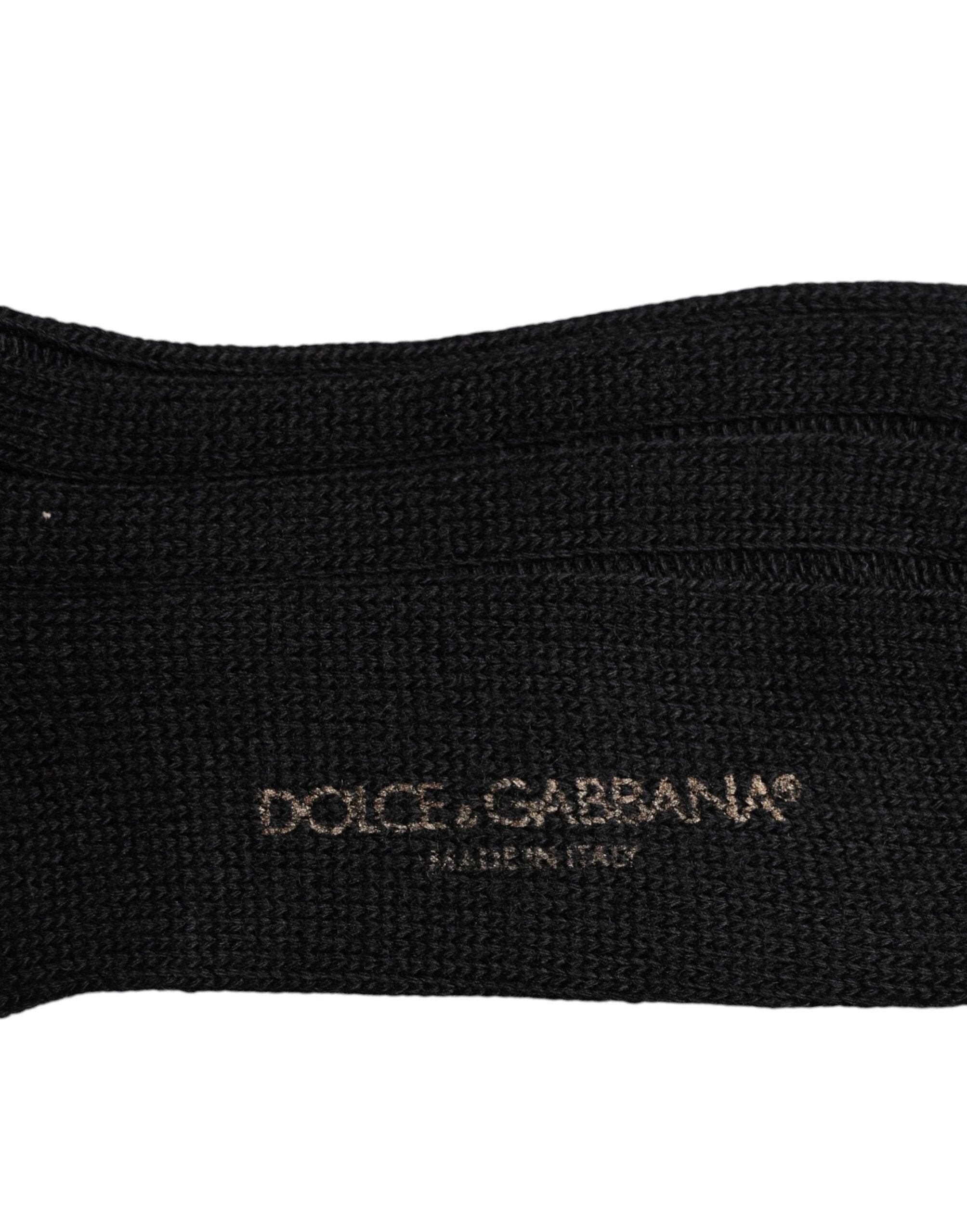 Dolce & Gabbana Black DG Logo Print Over The Calf Socks by Dolce & Gabbana