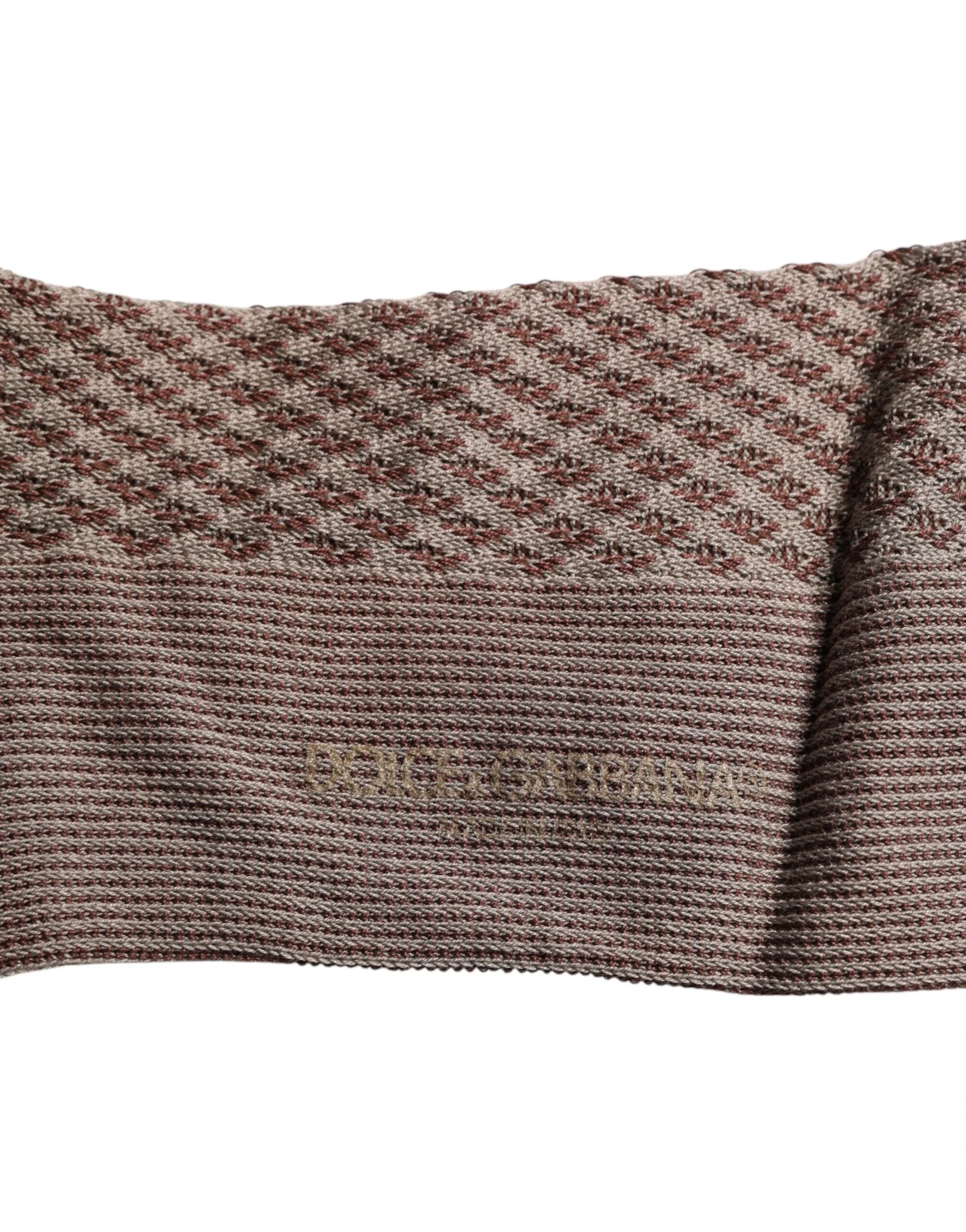 Dolce & Gabbana Brown Solid DG Logo Mid Calf Men Socks by Dolce & Gabbana