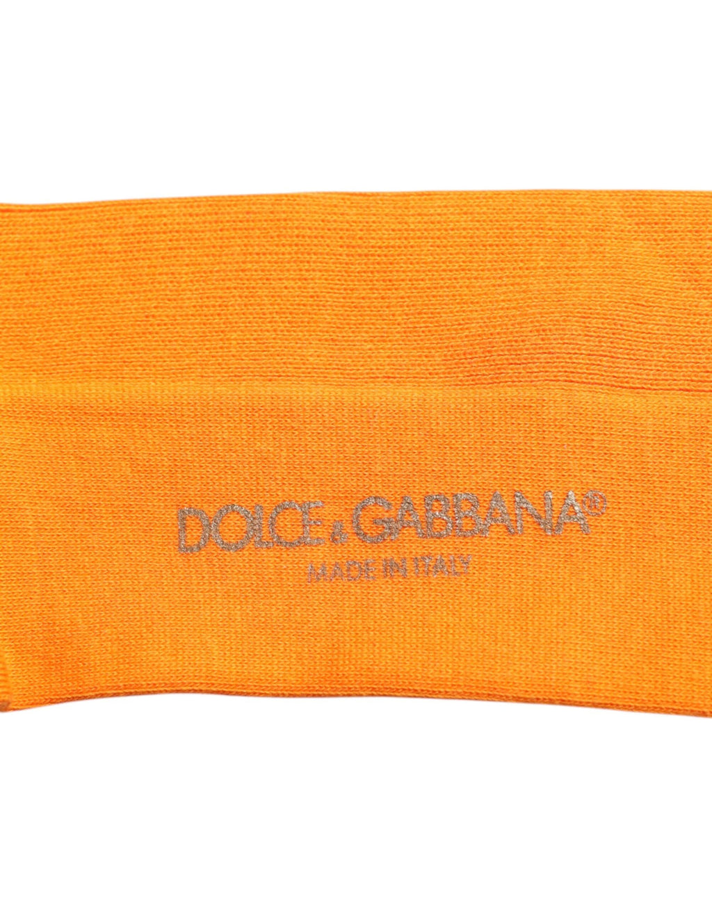 Dolce & Gabbana Orange Cotton Logo Over The Calf Socks by Dolce & Gabbana