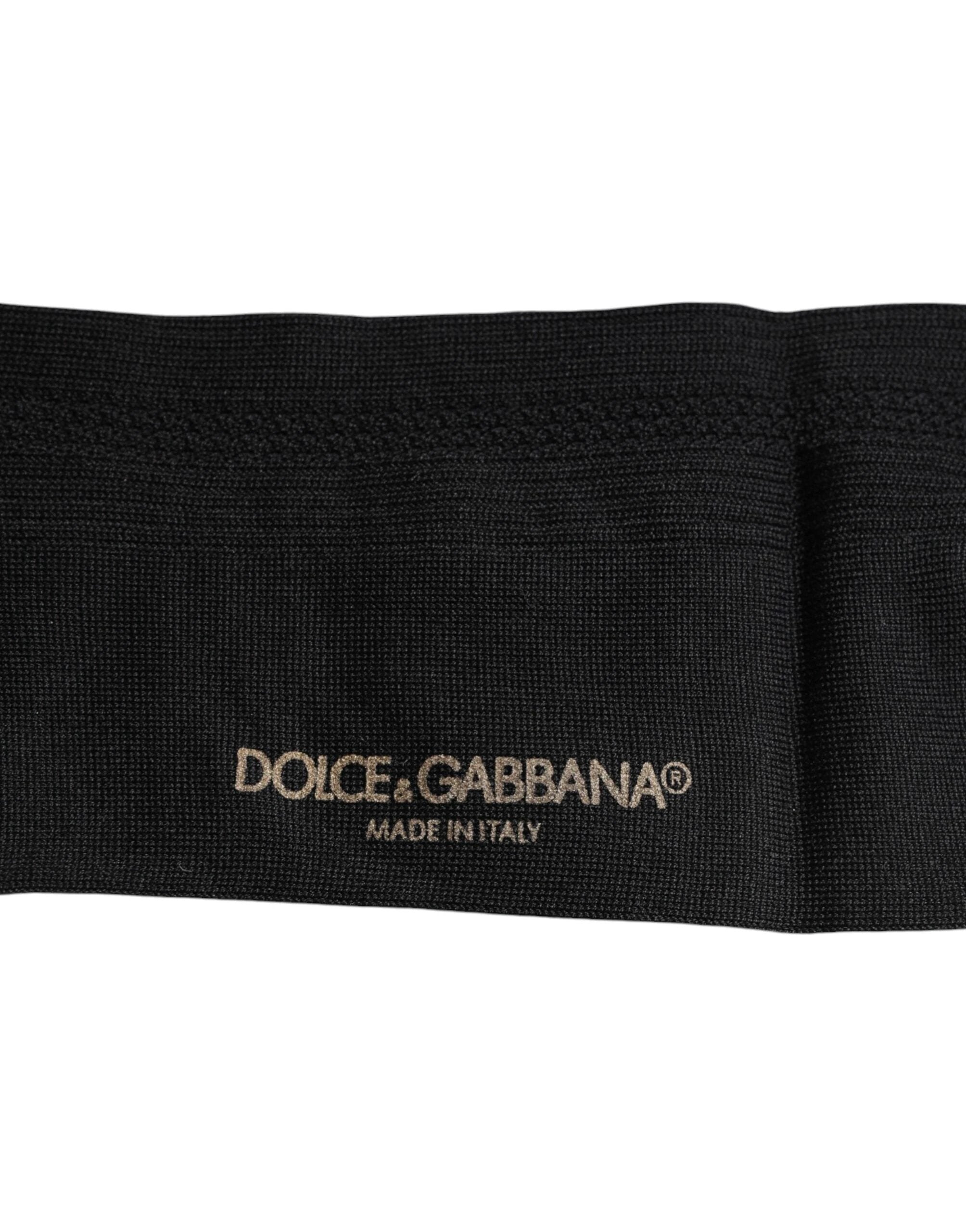 Dolce & Gabbana Black Stretch Logo Mid Calf Men Socks by Dolce & Gabbana