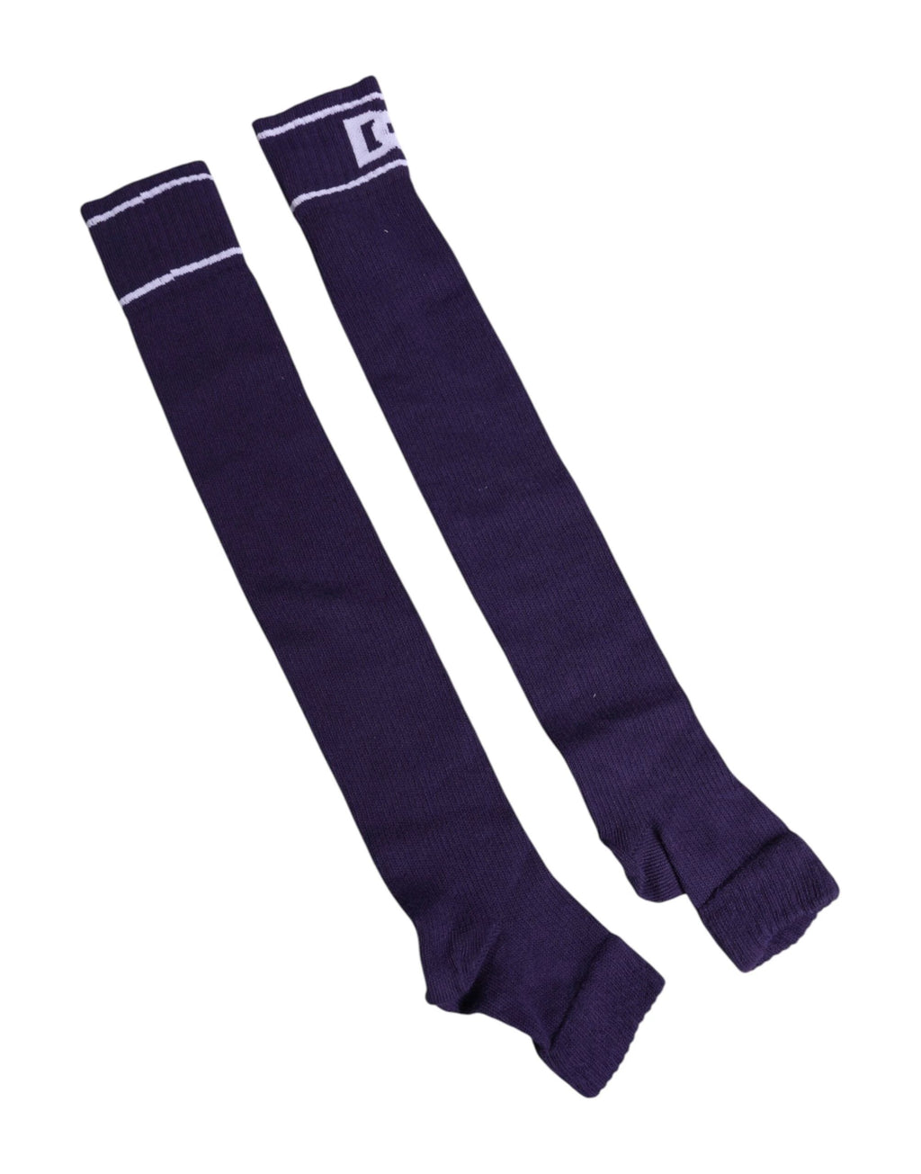 Dolce & Gabbana Purple Cotton DG Logo Print Open Toe Socks by Dolce & Gabbana