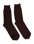 Dolce & Gabbana Brown Solid Cotton Stretch Mid Calf Socks by Dolce & Gabbana