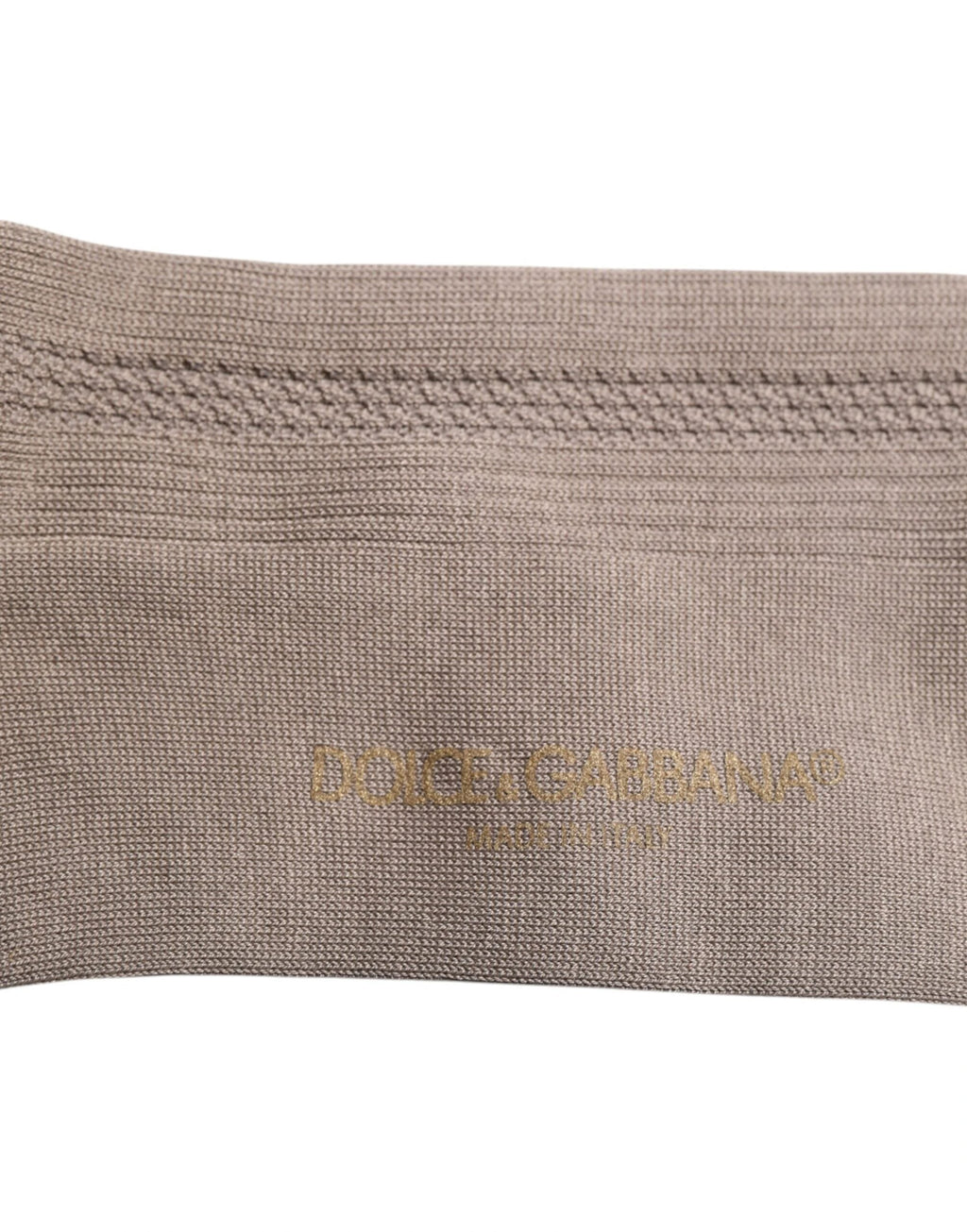 Dolce & Gabbana Brown Cotton Stretch Logo Over Calf Socks by Dolce & Gabbana