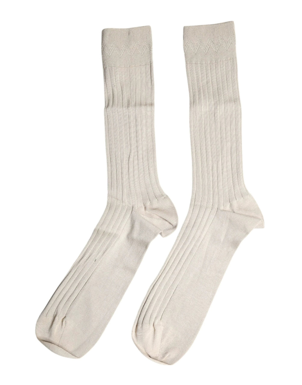 Dolce & Gabbana Beige Cotton Stretch Logo Mid Calf Socks by Dolce & Gabbana