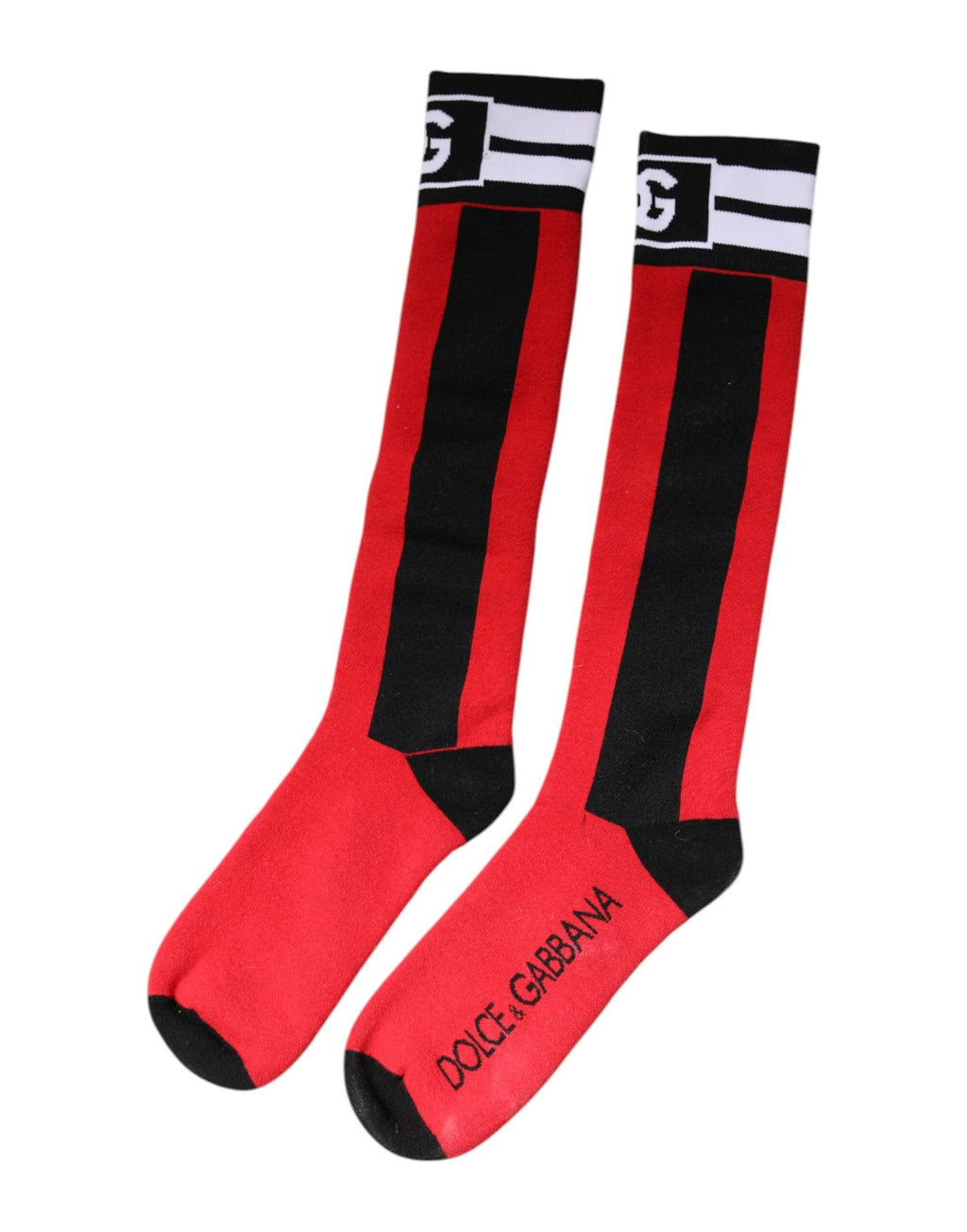Dolce & Gabbana Red Cotton Stretch Printed Socks by Dolce & Gabbana