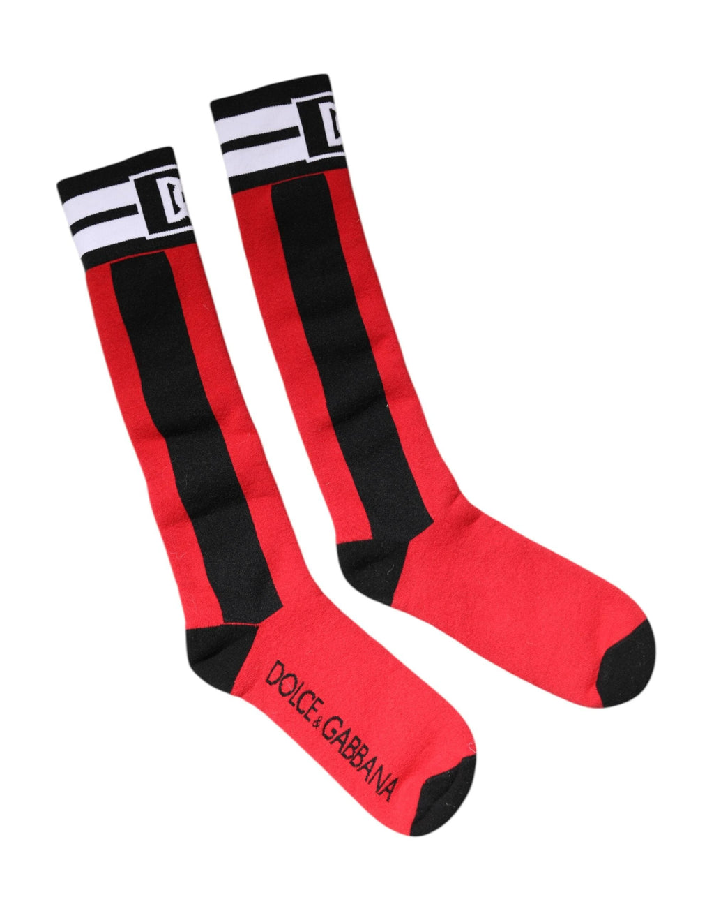 Dolce & Gabbana Red Cotton Stretch Printed Socks by Dolce & Gabbana