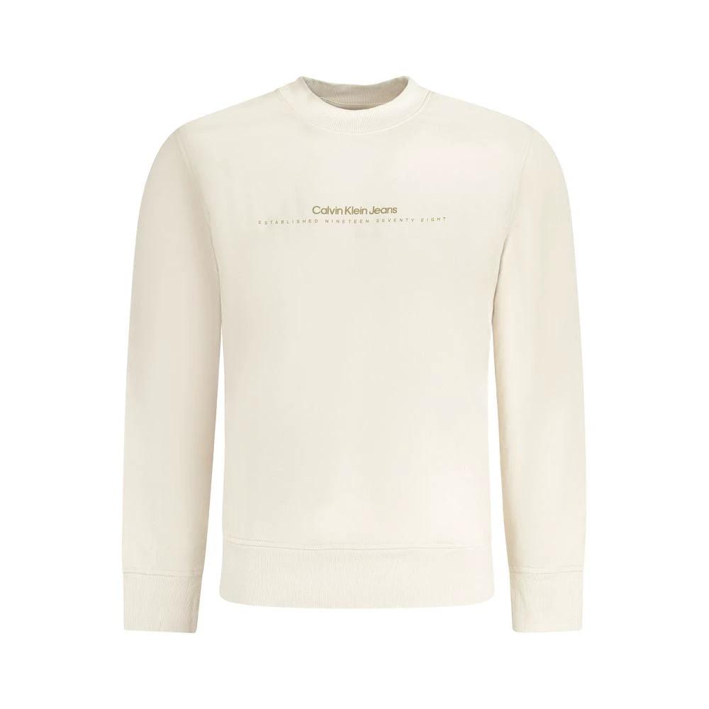 Sweat-shirt Calvin Klein beige en coton pour homme