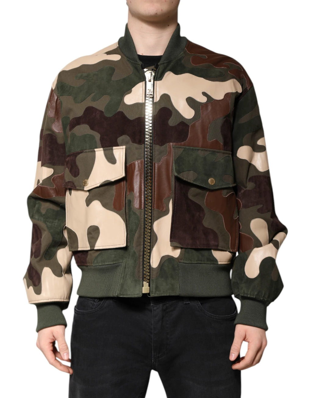 Dolce & Gabbana Multicolor Cotton Bomber Full Zip Jacket by Dolce & Gabbana