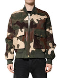 Dolce & Gabbana Multicolor Cotton Bomber Full Zip Jacket by Dolce & Gabbana