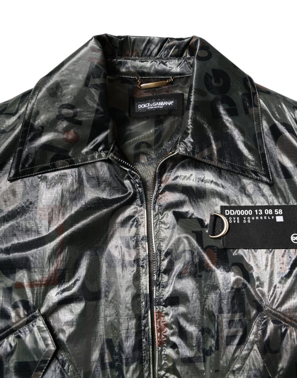 Dolce & Gabbana Green DG Logo Print Bomber Full Zip Jacket by Dolce & Gabbana