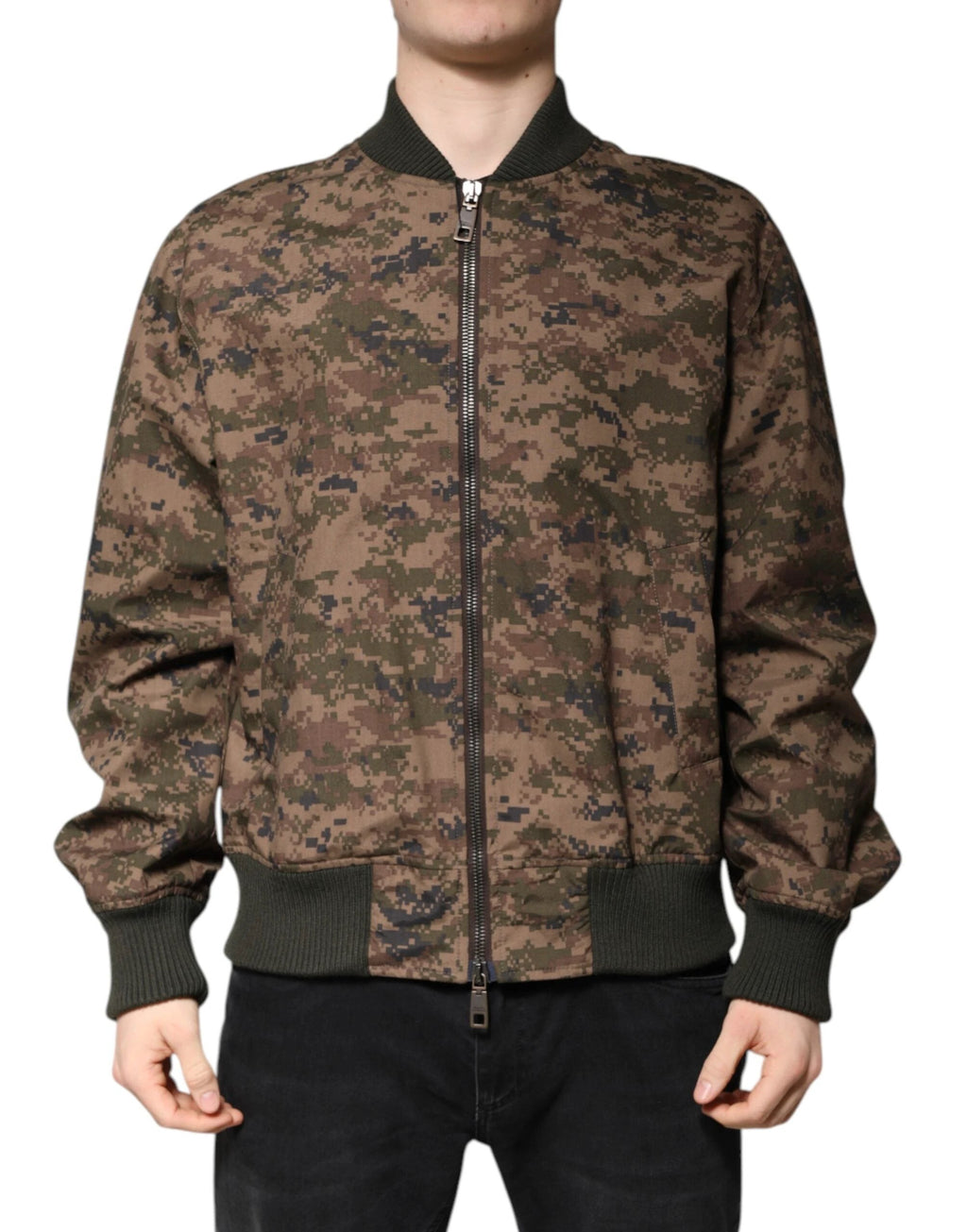 Dolce & Gabbana Brown Camouflage Bomber Full Zip Jacket by Dolce & Gabbana