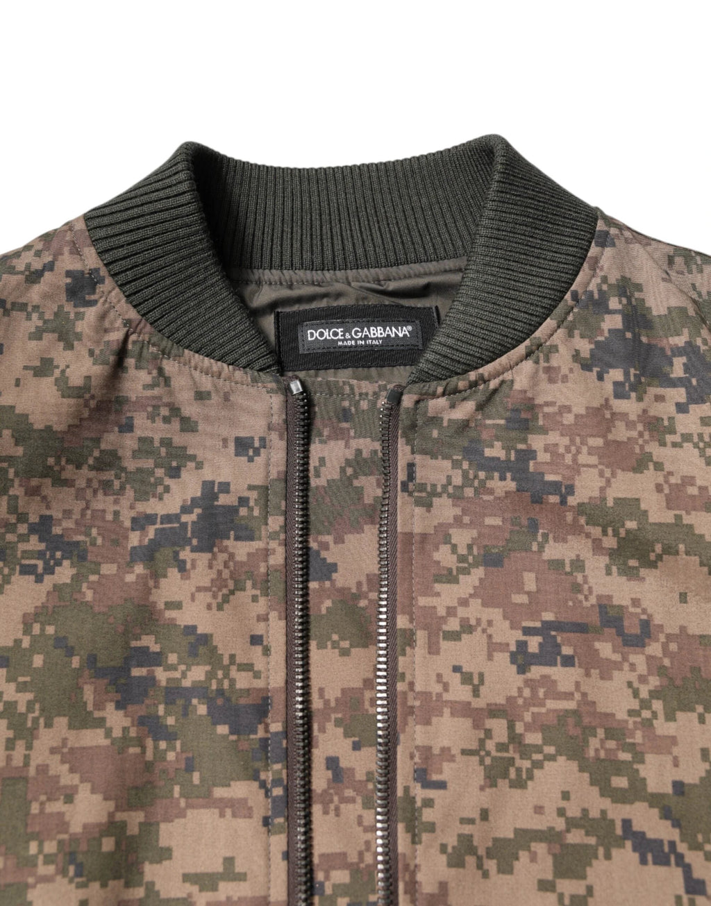 Dolce & Gabbana Brown Camouflage Bomber Full Zip Jacket by Dolce & Gabbana