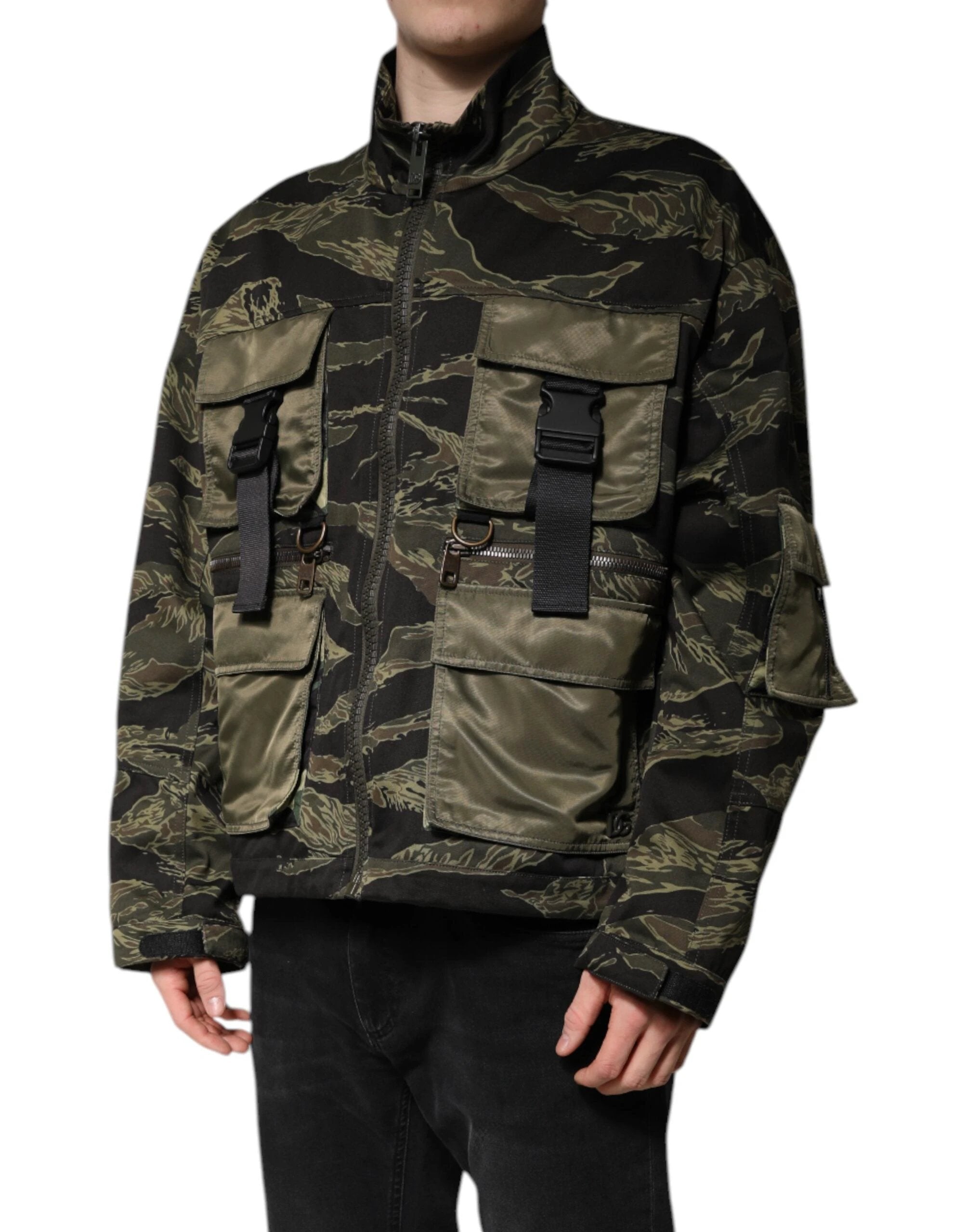 Dolce & Gabbana Multicolor Camouflage Cotton Bomber Jacket by Dolce & Gabbana