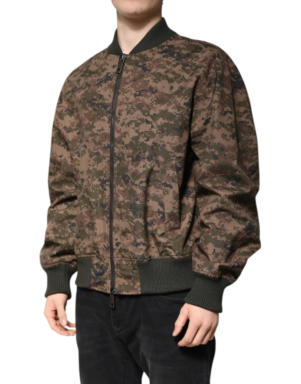 Dolce & Gabbana Brown Camouflage Bomber Full Zip Jacket by Dolce & Gabbana