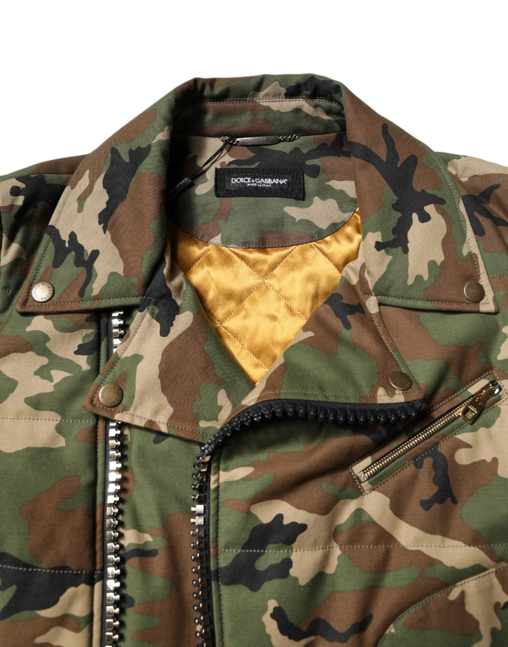 Dolce & Gabbana Multicolor Camouflage Nylon Biker Jacket by Dolce & Gabbana