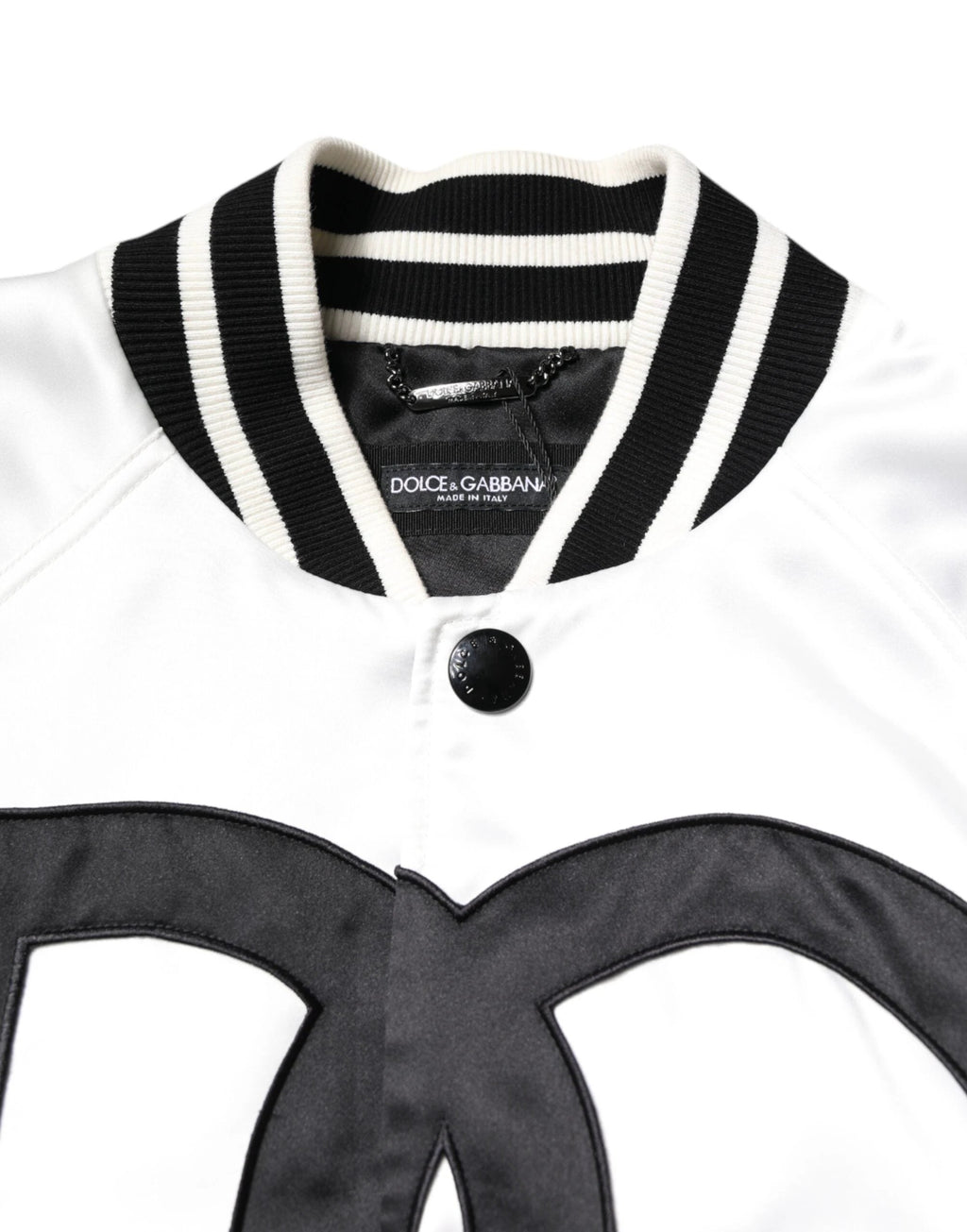 Dolce & Gabbana White DG Logo Polyester Jersey Bomber Jacket by Dolce & Gabbana