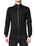 Dolce & Gabbana Black Cotton Logo Full Zip Men Bomber Jacket by Dolce & Gabbana