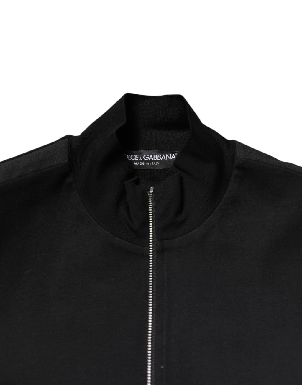 Dolce & Gabbana Black Cotton Logo Full Zip Men Bomber Jacket by Dolce & Gabbana