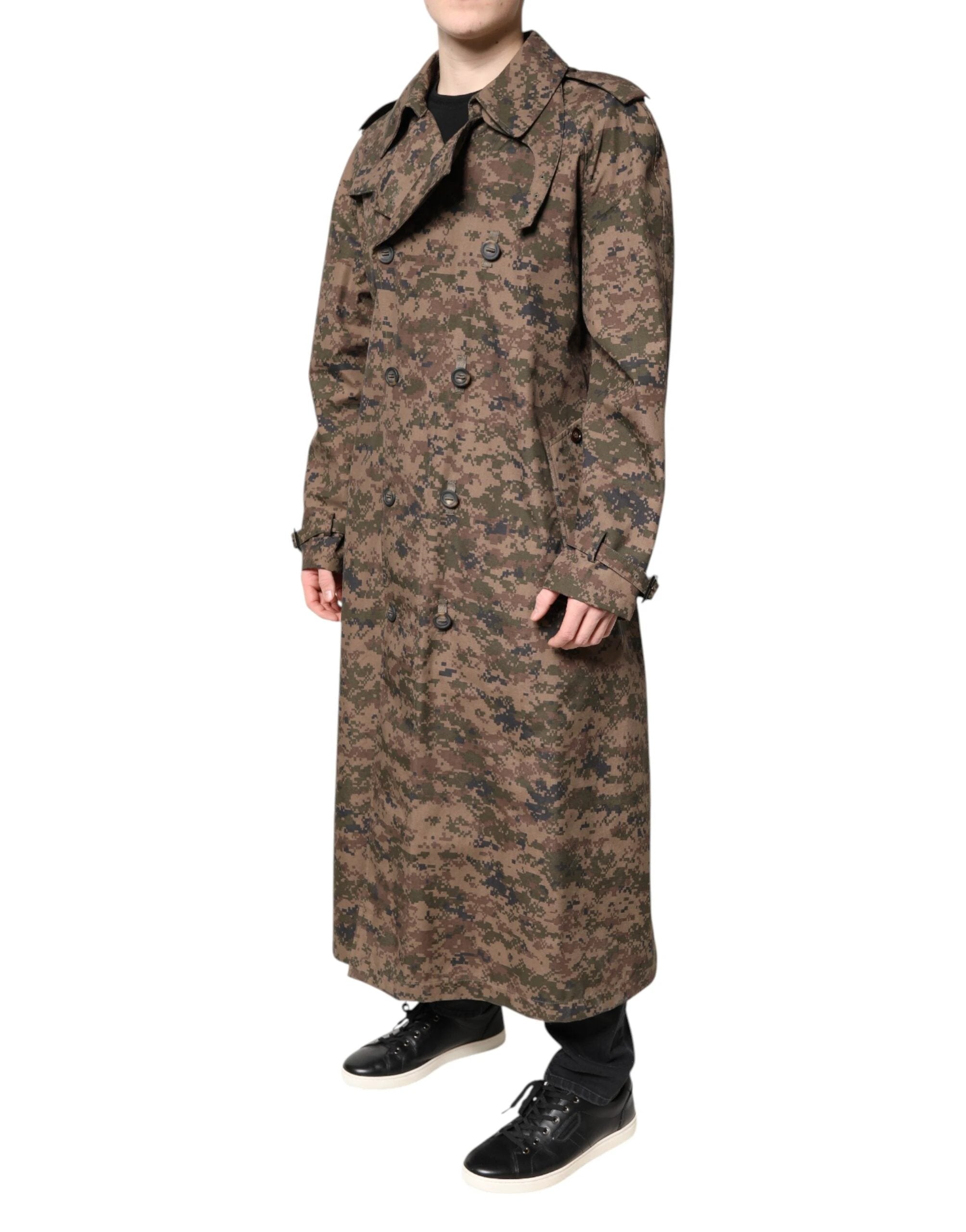 Dolce & Gabbana Multicolor Camouflage Double Breasted Coat Jacket by Dolce & Gabbana