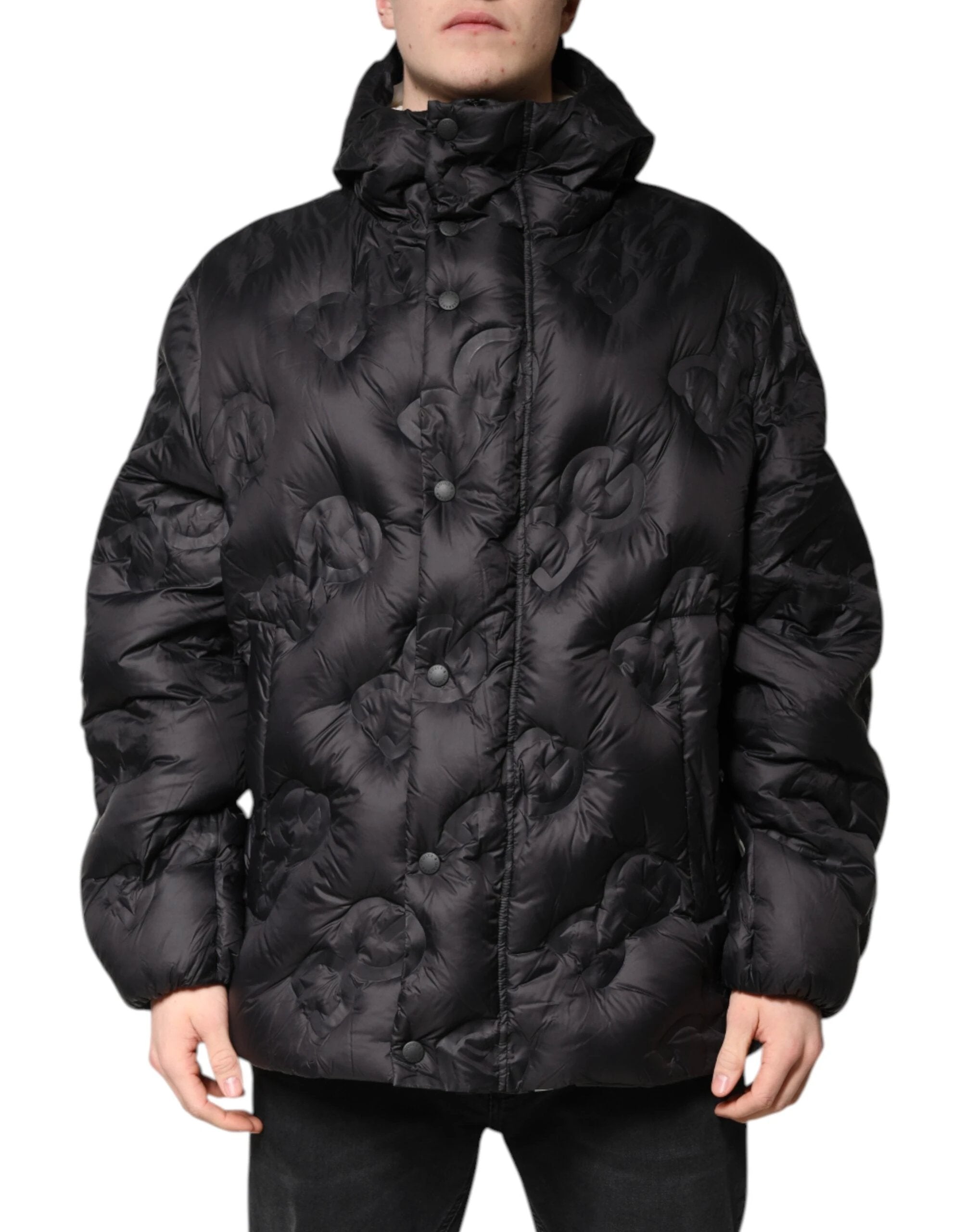 Dolce & Gabbana Black Hooded Parka Coat Winter Jacket by Dolce & Gabbana