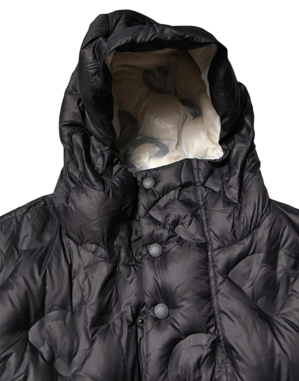 Dolce & Gabbana Black Hooded Parka Coat Winter Jacket by Dolce & Gabbana