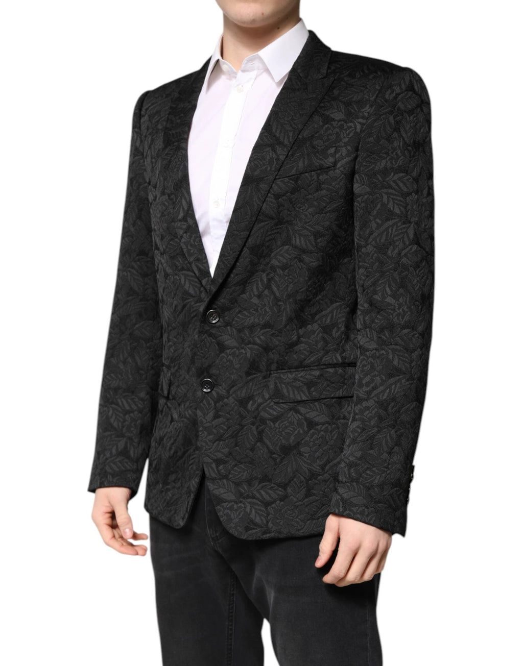 Dolce & Gabbana Black MARTINI Brocade Single Breasted Blazer by Dolce & Gabbana