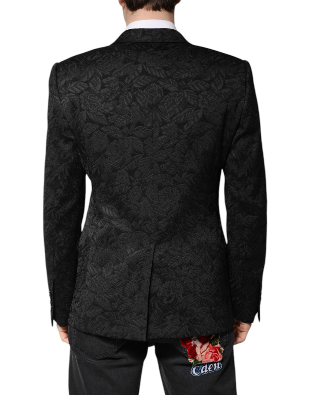 Dolce & Gabbana Black MARTINI Brocade Single Breasted Blazer by Dolce & Gabbana