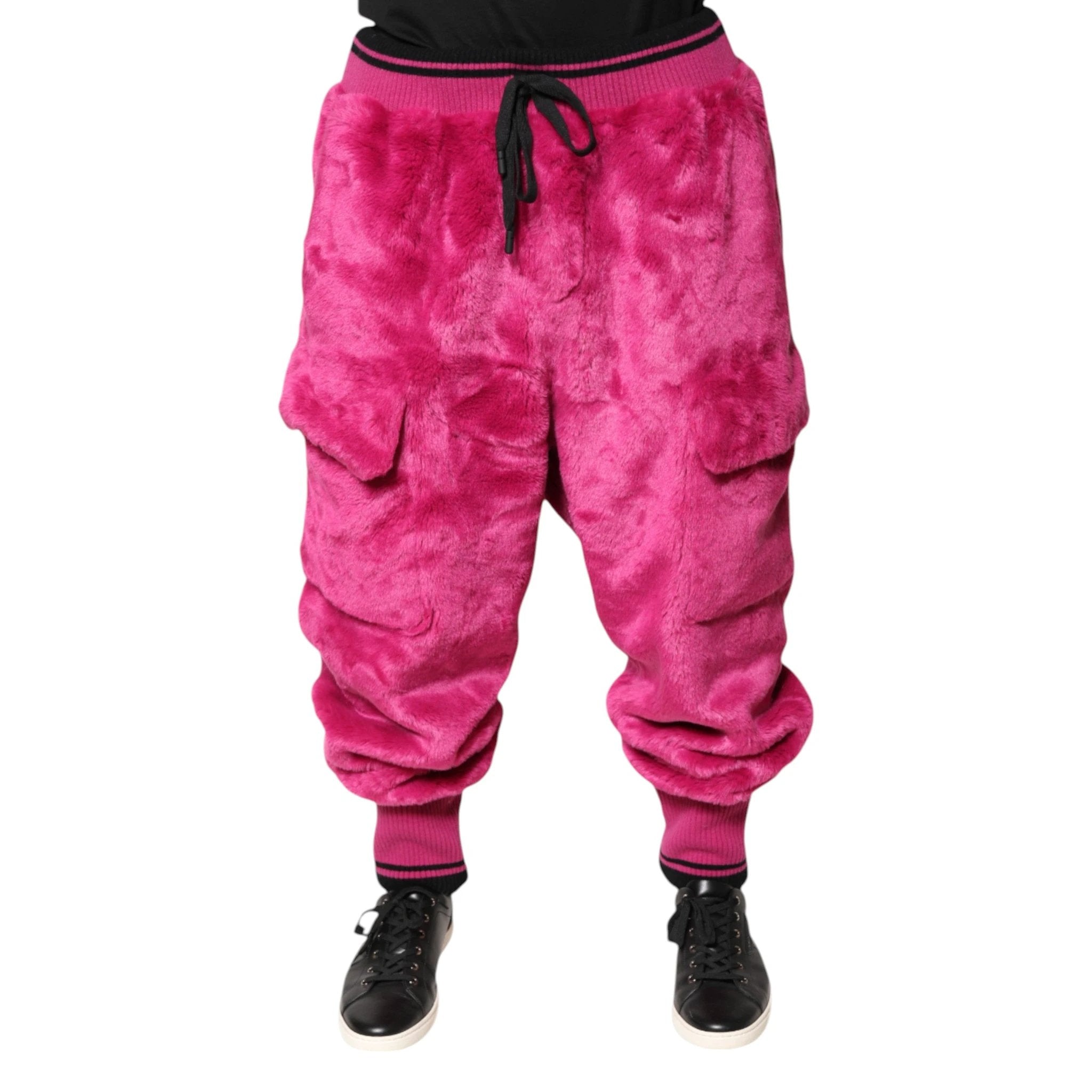 Dolce & Gabbana Pink Acrylic Cargo Jogging Sweatpants Pants by Dolce & Gabbana
