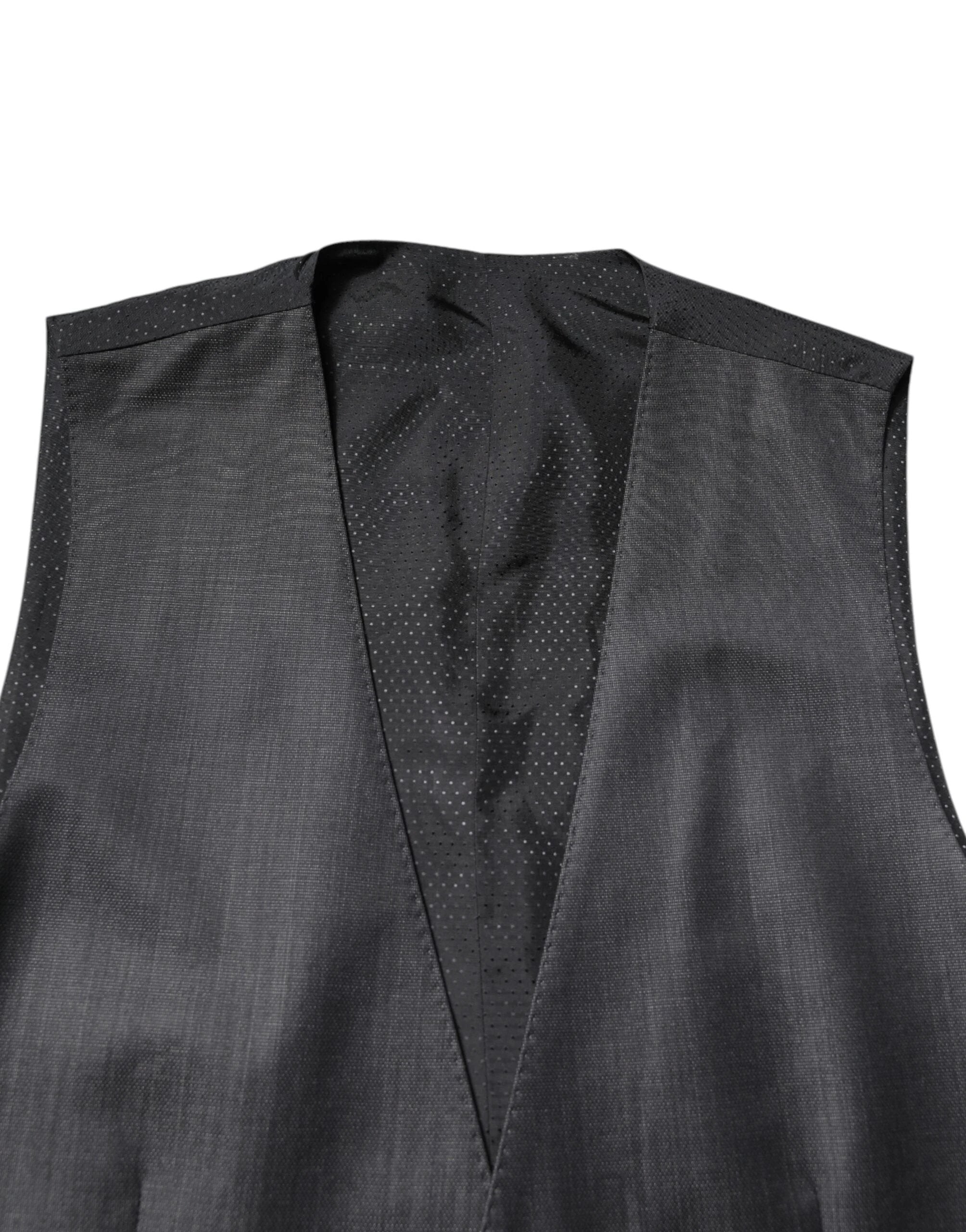 Dolce & Gabbana Black Wool Waistcoat Dress Formal Vest by Dolce & Gabbana