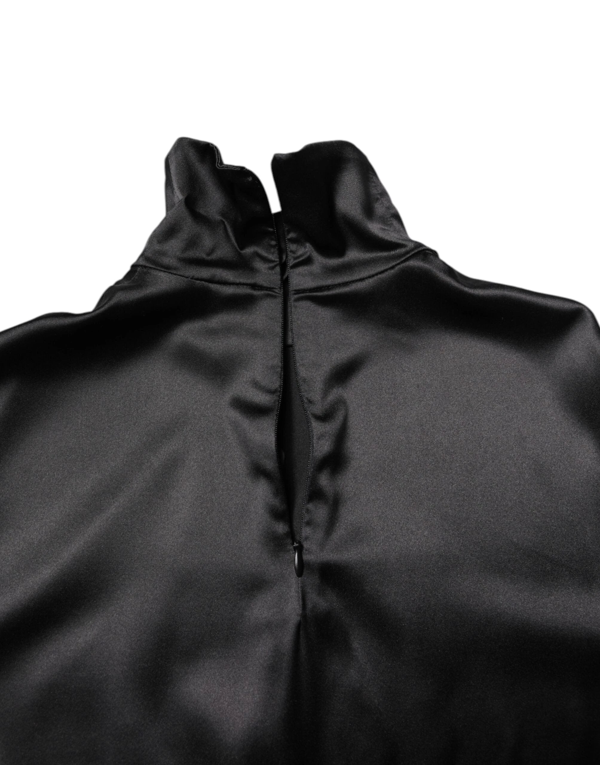 Dolce & Gabbana Black Silk Turtleneck Men Pullover Sweater by Dolce & Gabbana