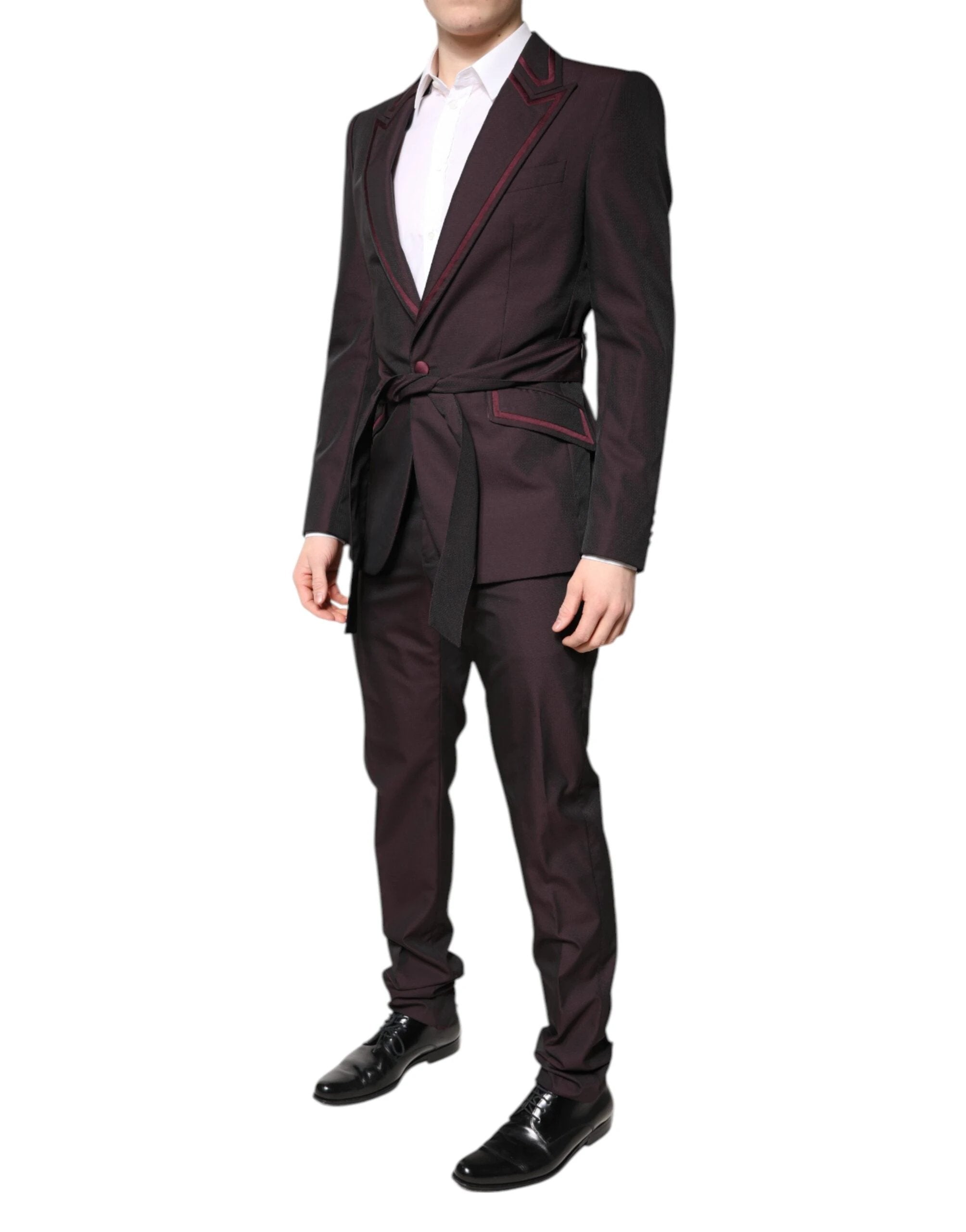 Dolce & Gabbana Maroon Single Breasted Formal 2 Piece Suit by Dolce & Gabbana