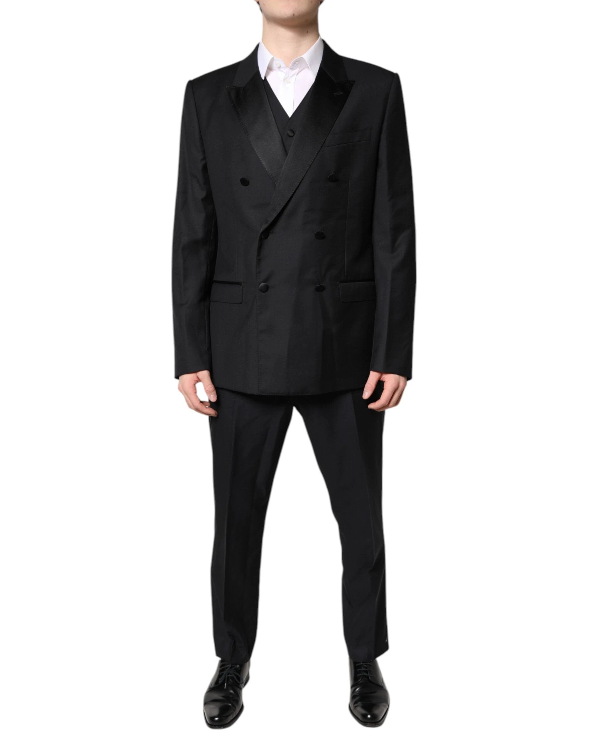 Dolce & Gabbana Black Double Breasted Formal 3 Piece Suit by Dolce & Gabbana