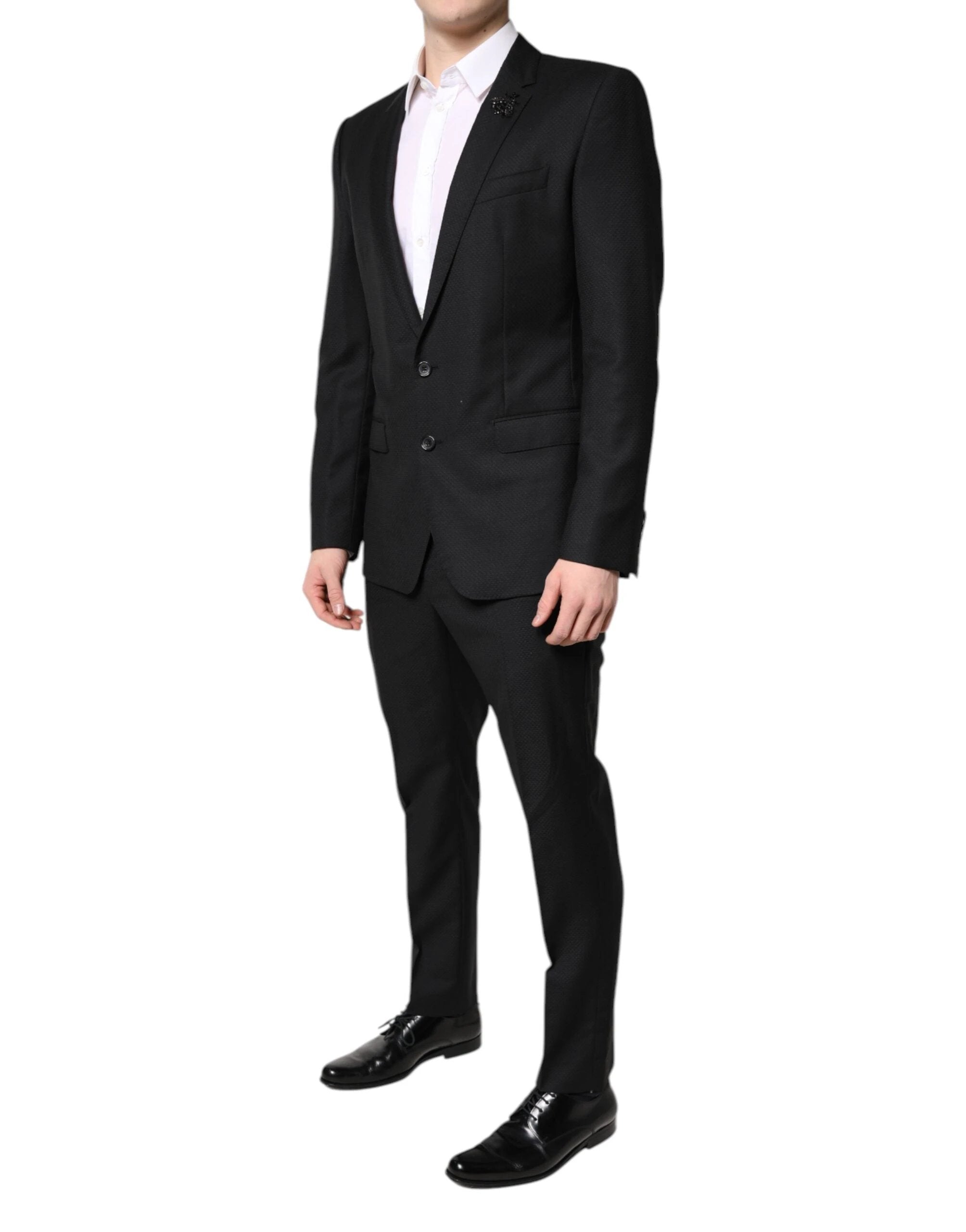 Dolce & Gabbana Black Wool Single Breasted 2 Piece Suit by Dolce & Gabbana