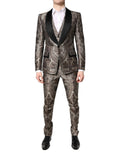 Dolce & Gabbana Multicolor Jacquard Single Breasted 3 Piece Suit by Dolce & Gabbana