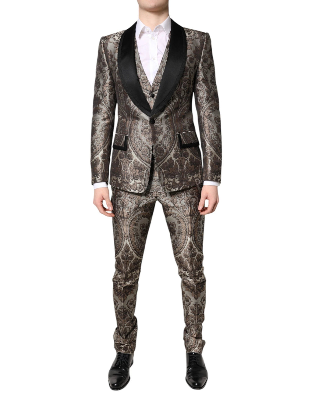 Dolce & Gabbana Multicolor Jacquard Single Breasted 3 Piece Suit by Dolce & Gabbana