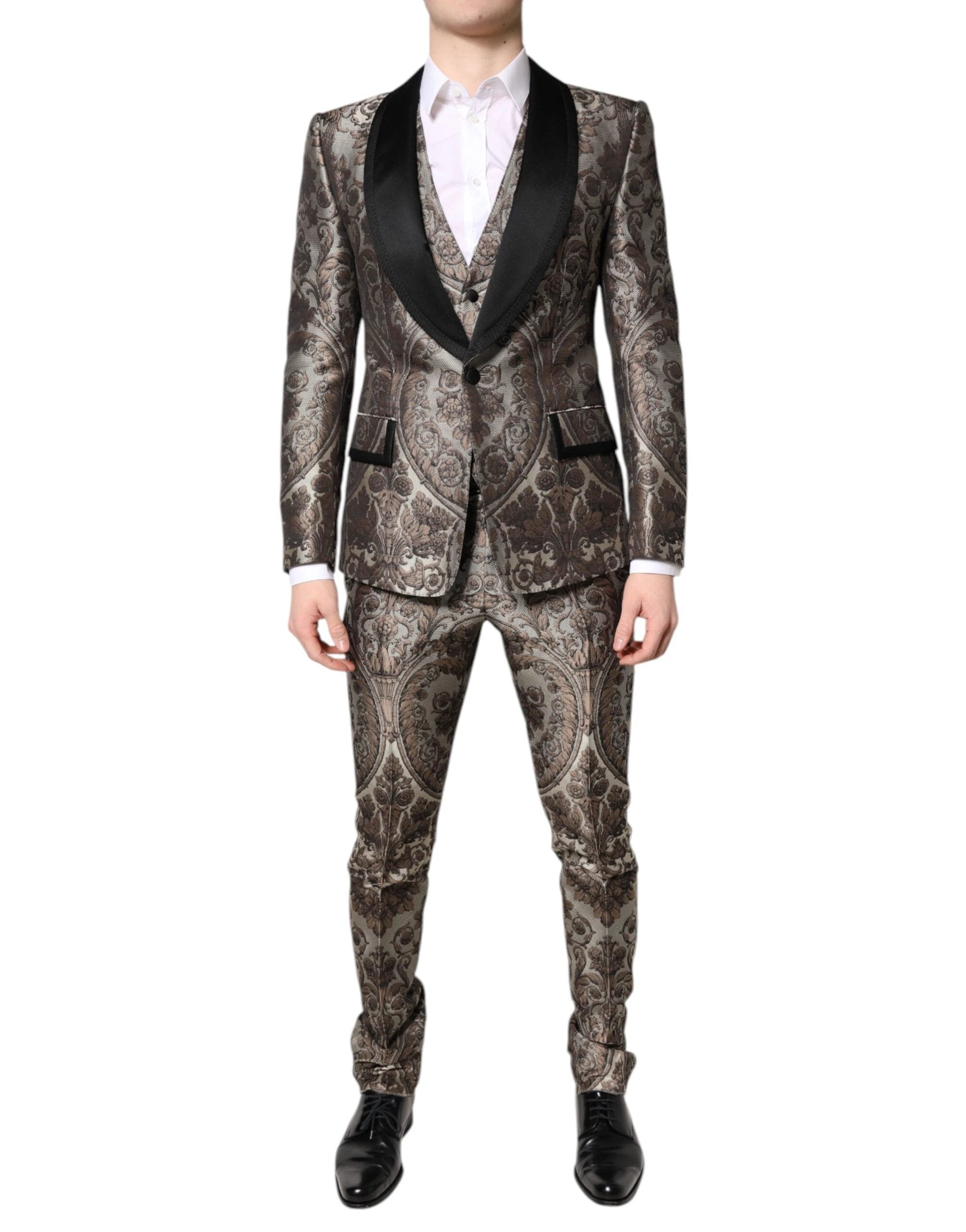 Dolce & Gabbana Multicolor Jacquard Single Breasted 3 Piece Suit by Dolce & Gabbana