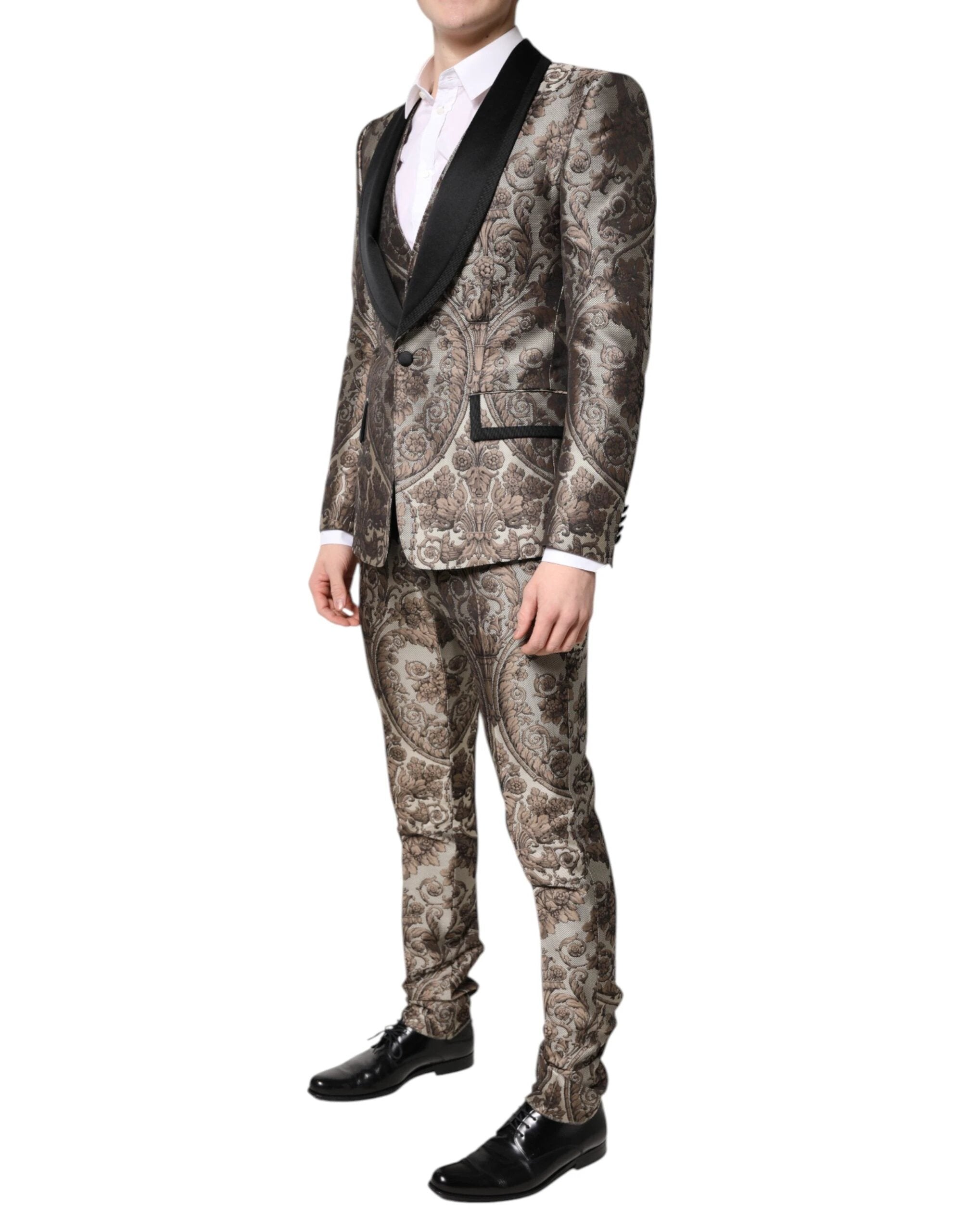 Dolce & Gabbana Multicolor Jacquard Single Breasted 3 Piece Suit by Dolce & Gabbana