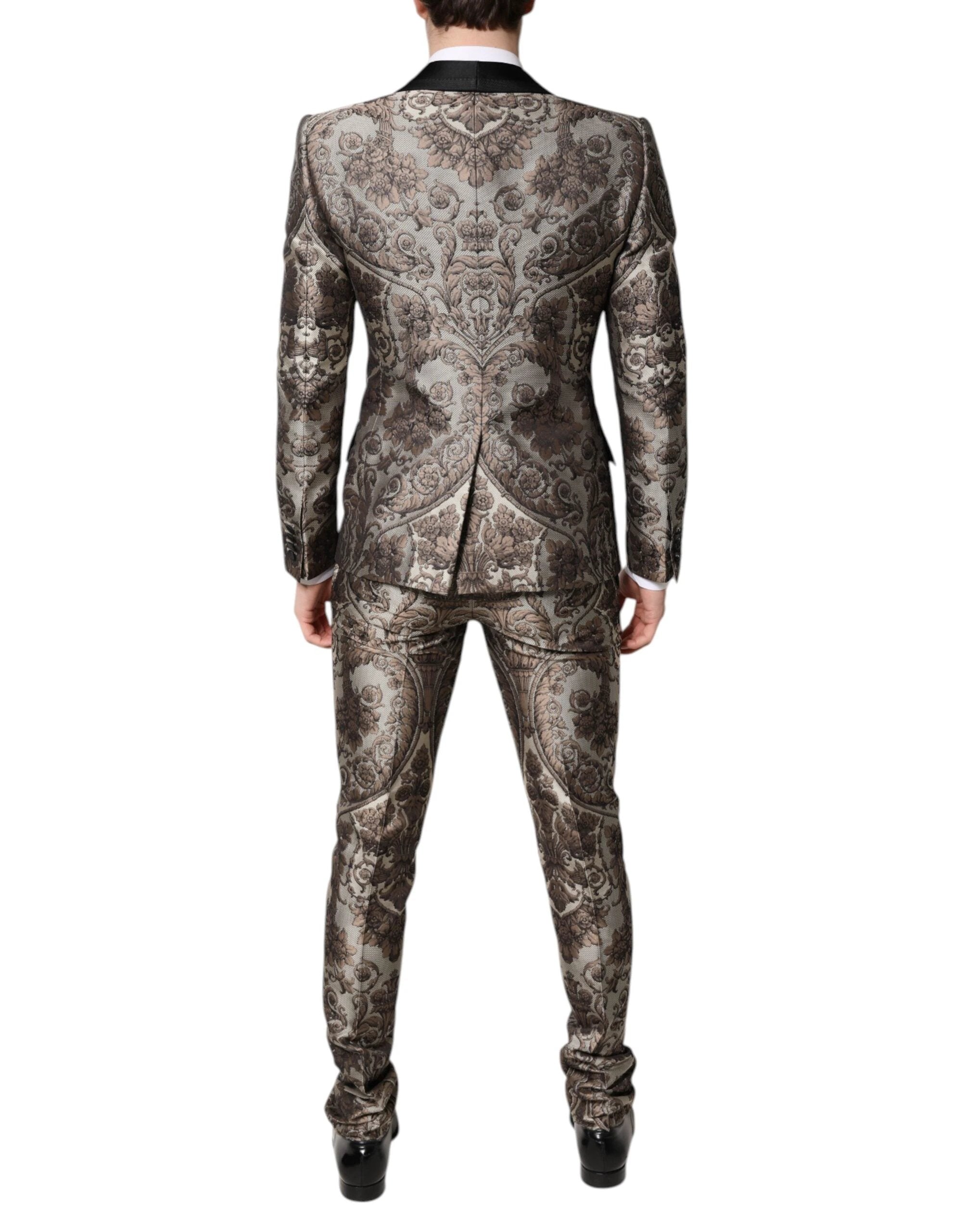 Dolce & Gabbana Multicolor Jacquard Single Breasted 3 Piece Suit by Dolce & Gabbana