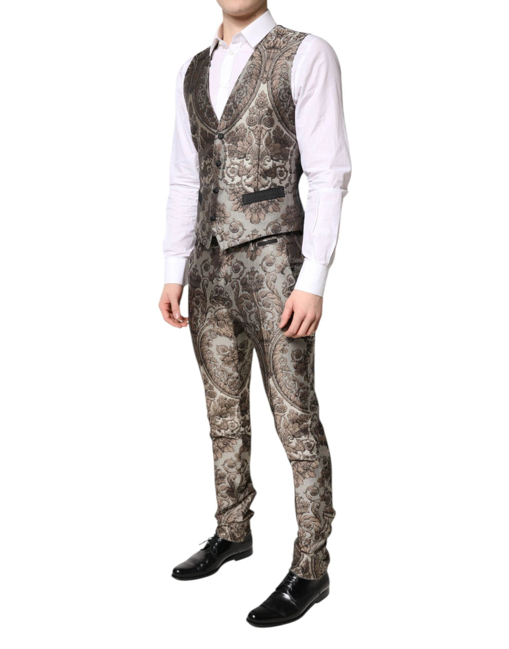 Dolce & Gabbana Multicolor Jacquard Single Breasted 3 Piece Suit by Dolce & Gabbana