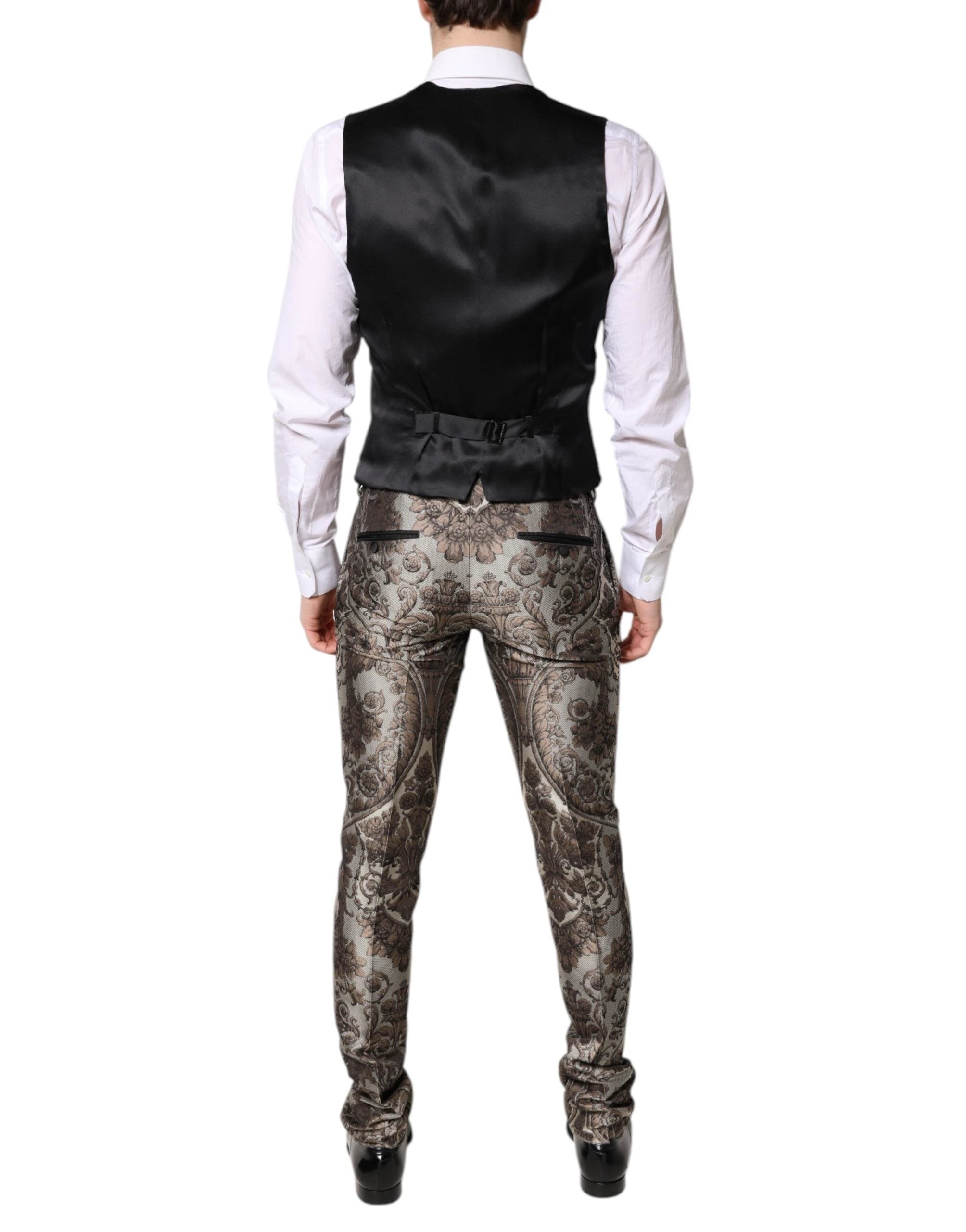 Dolce & Gabbana Multicolor Jacquard Single Breasted 3 Piece Suit by Dolce & Gabbana
