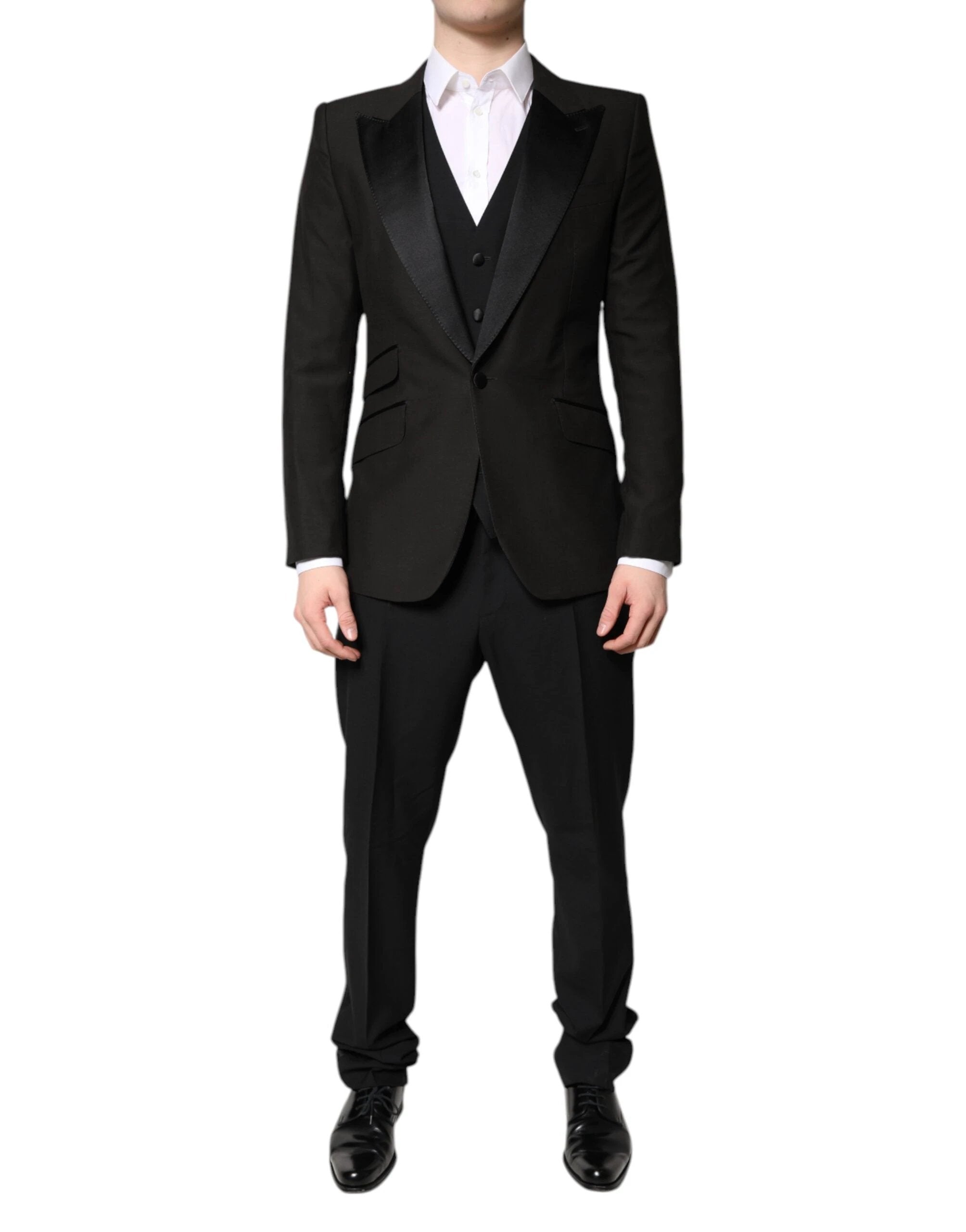 Dolce & Gabbana Black Single Breasted Formal 3 Piece Suit by Dolce & Gabbana