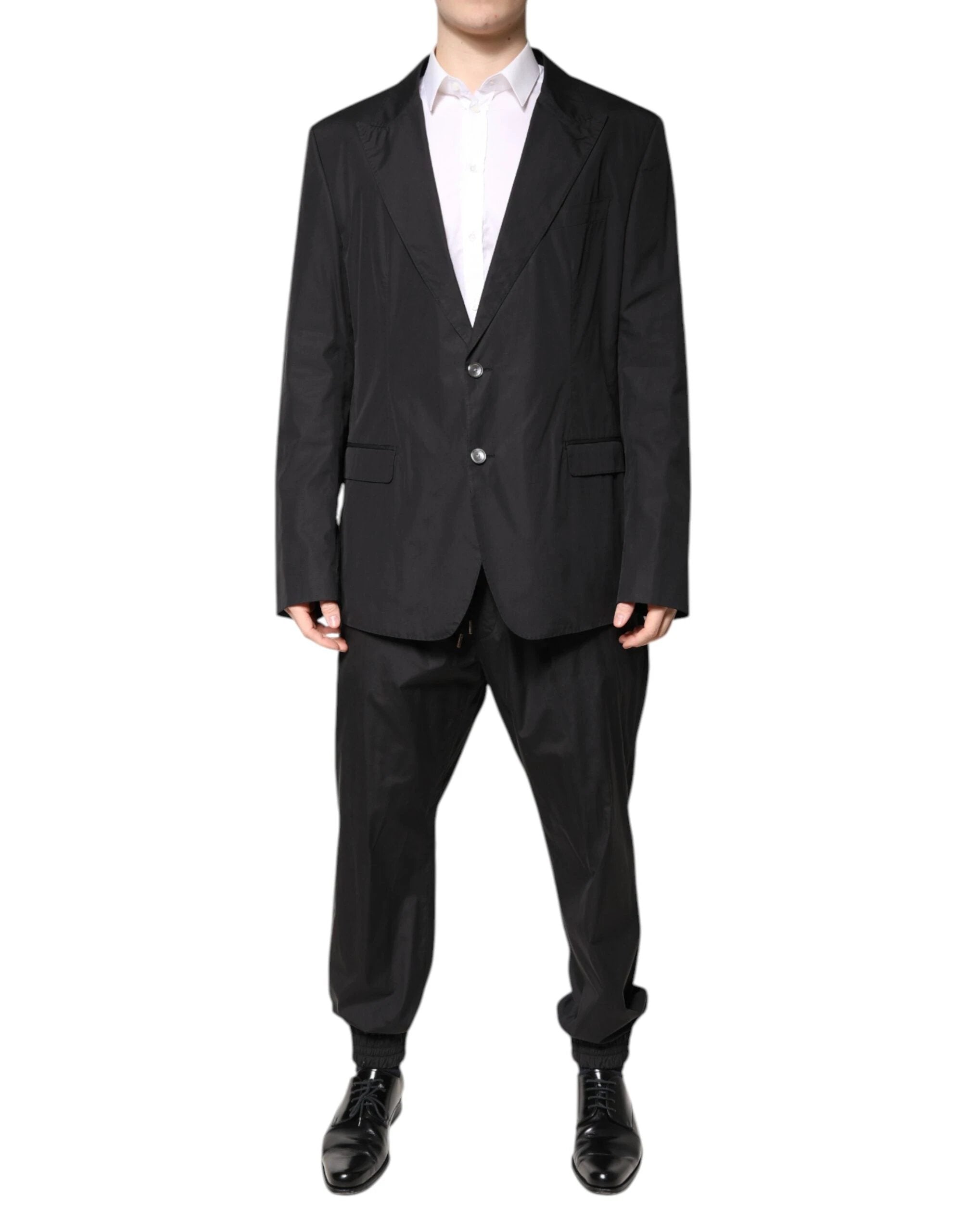 Dolce & Gabbana Black Cotton Single Breasted 2 Piece Suit by Dolce & Gabbana
