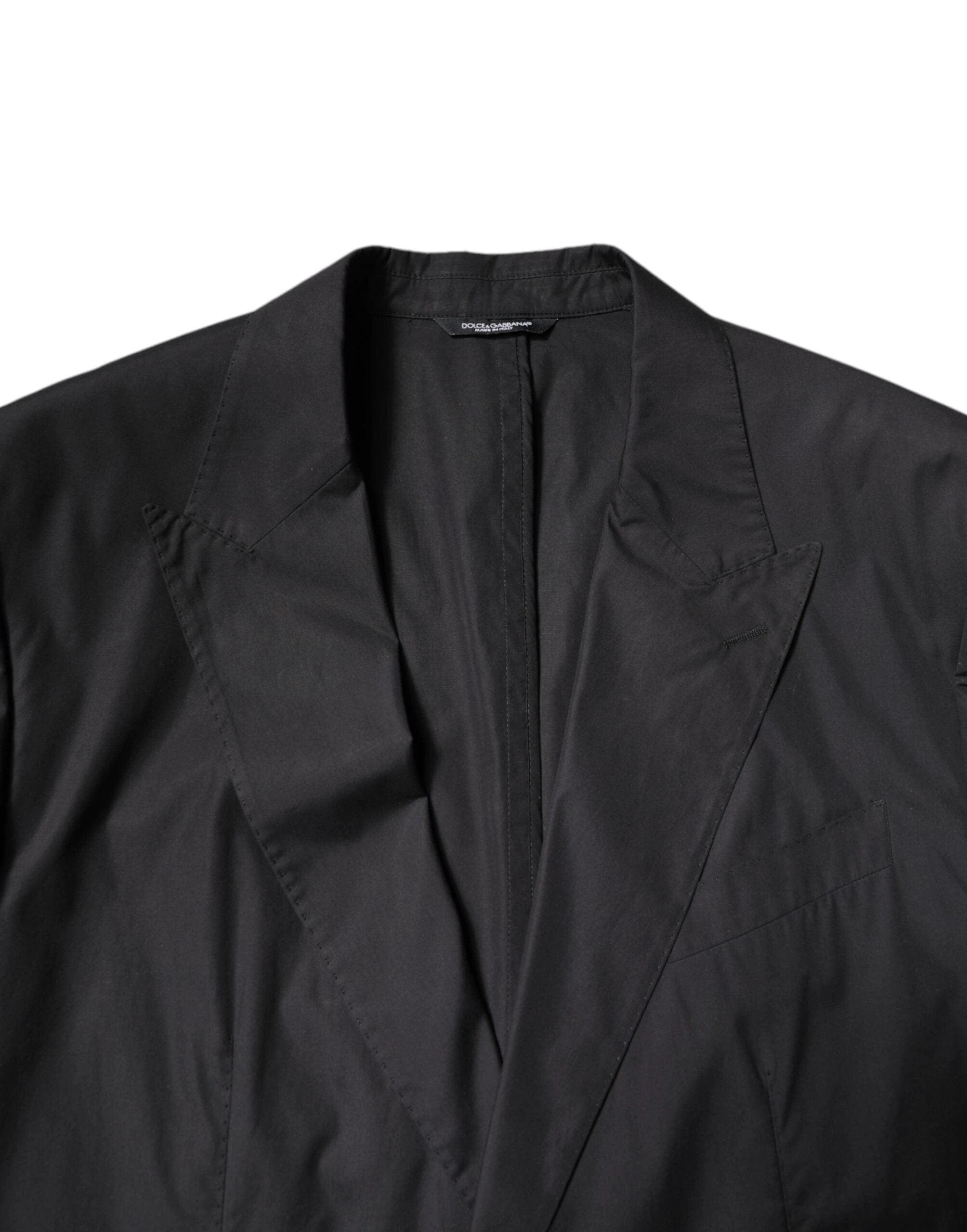 Dolce & Gabbana Black Cotton Single Breasted 2 Piece Suit by Dolce & Gabbana