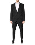 Dolce & Gabbana Black Polyester Floral Jacquard 2 Piece Suit by Dolce & Gabbana