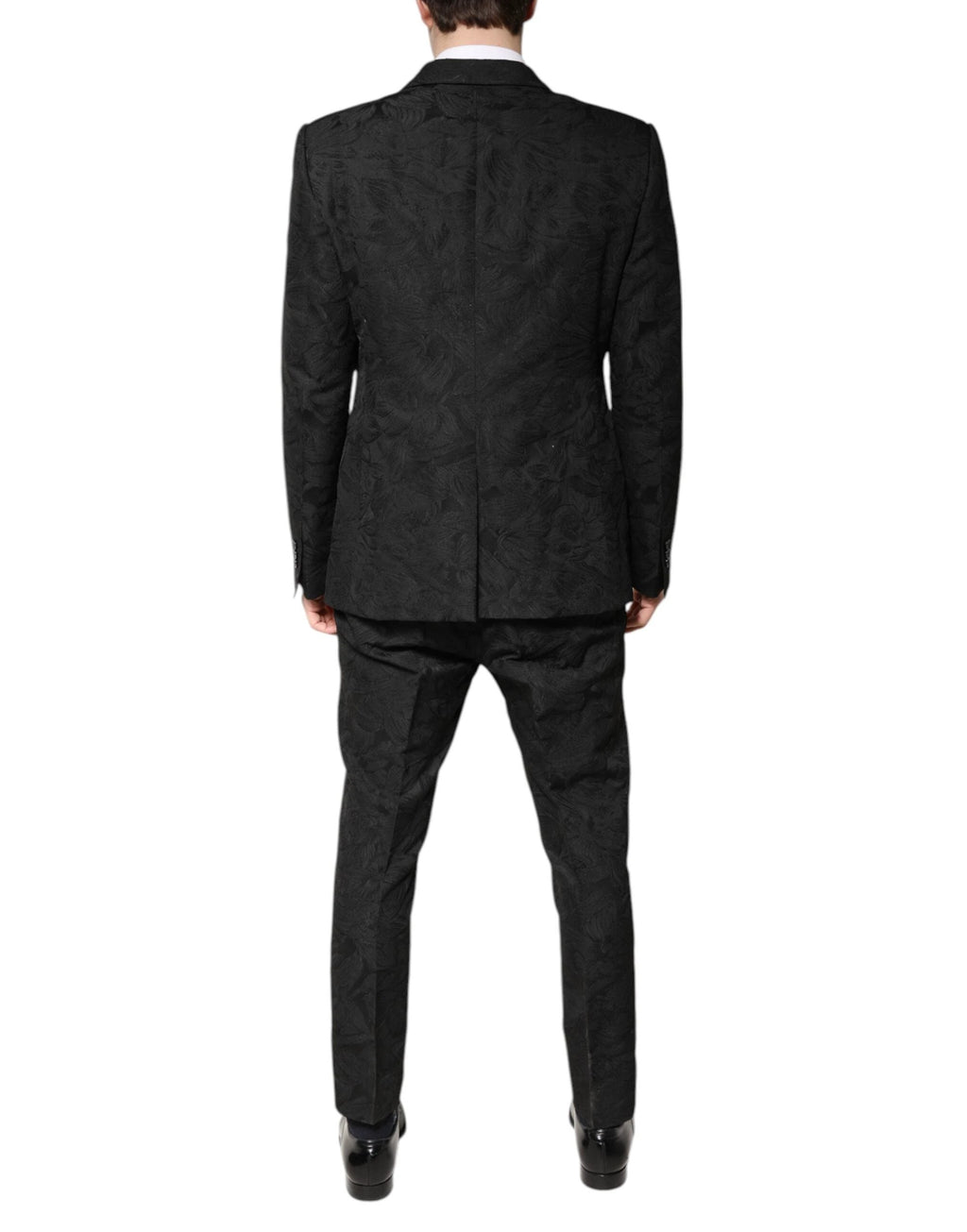 Dolce & Gabbana Black Polyester Floral Jacquard 2 Piece Suit by Dolce & Gabbana
