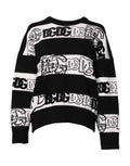 Dolce & Gabbana Black White Logo Print Wool Pullover Sweater by Dolce & Gabbana