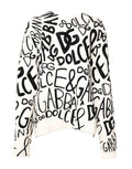 Dolce & Gabbana White Black Logo Print Women Pullover Sweater by Dolce & Gabbana